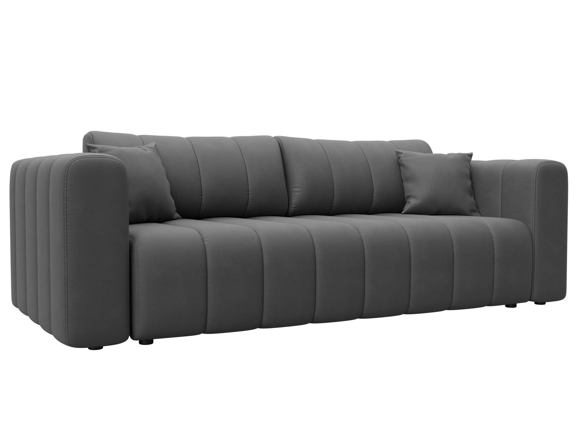 Изображение товара Диван раскладной Лига диванов 130283_спб 242x82x112 см серый замша