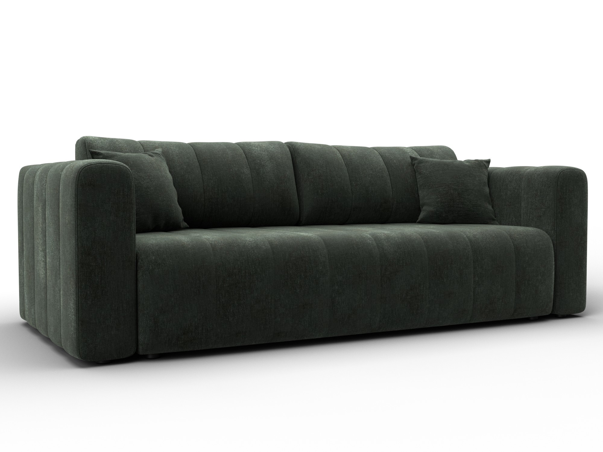 Изображение товара Диван раскладной Лига диванов 130284_спб 242x82x112 см шенилл цвет rimini 09 зеленый