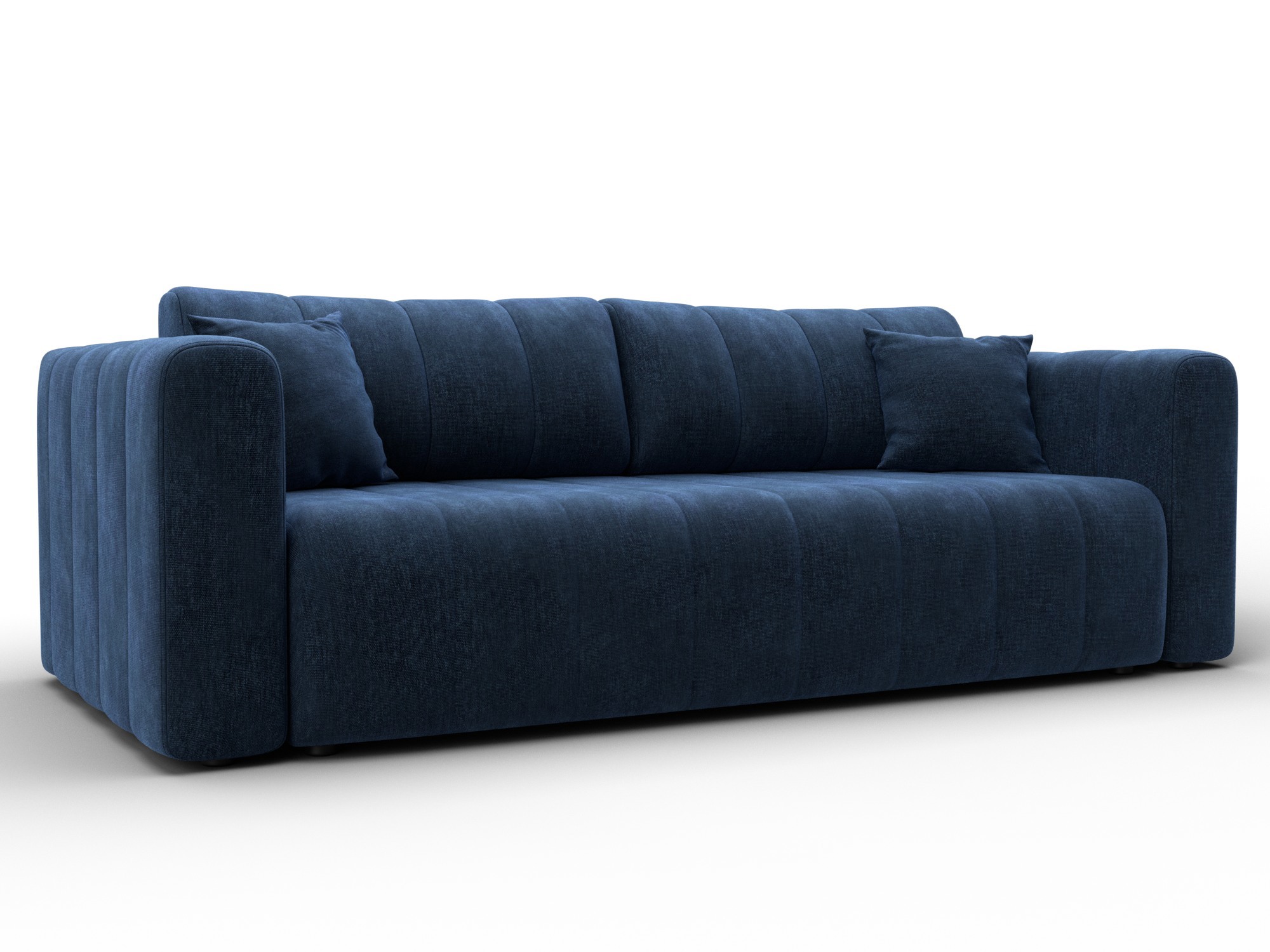 Изображение товара Диван раскладной Лига диванов 130285_спб шенилл синий 242x82x112 см