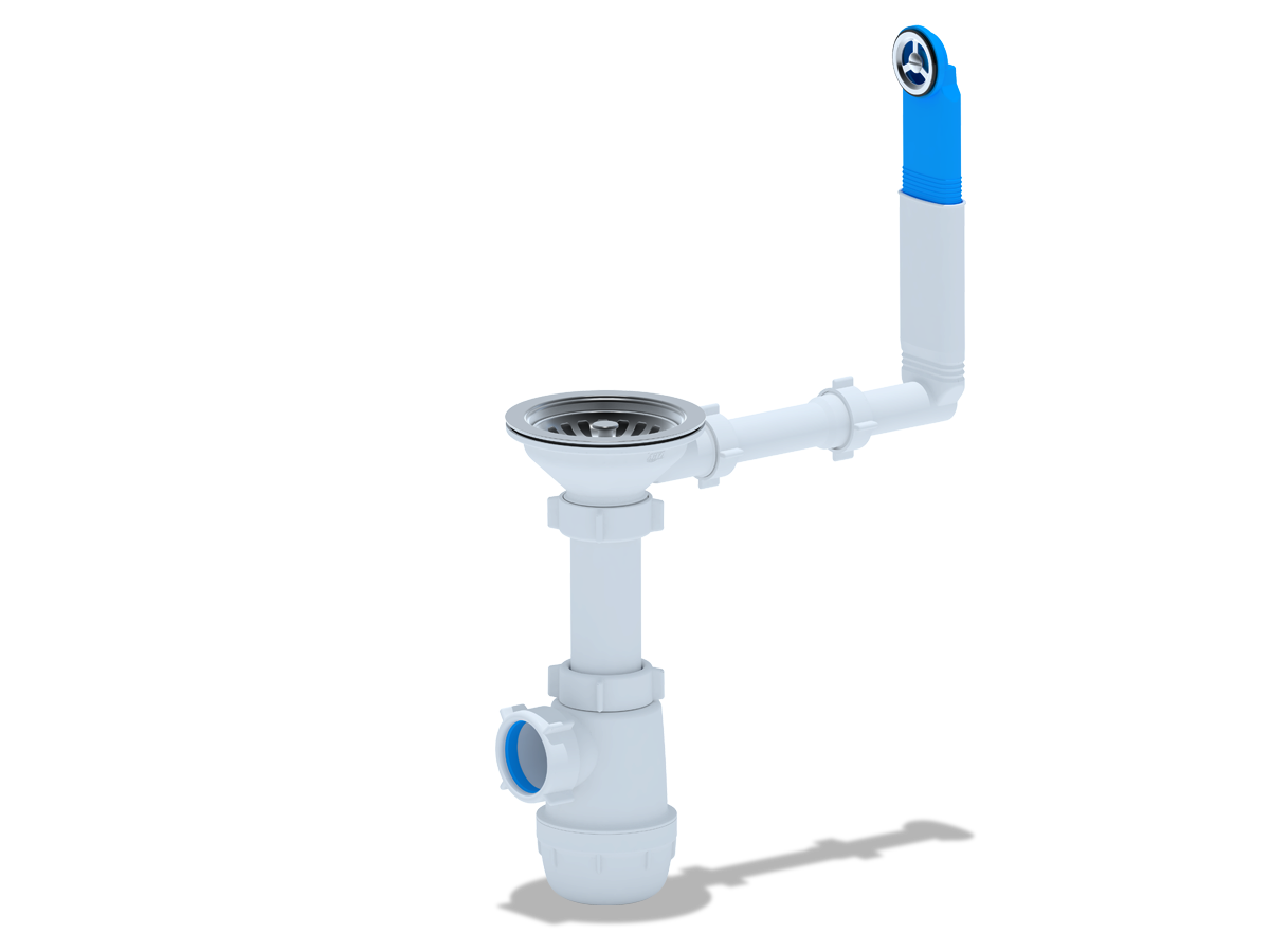 Изображение товара Сифон для мойки Ани пласт Грот D50 мм белый A0142 - надежное решение для кухни