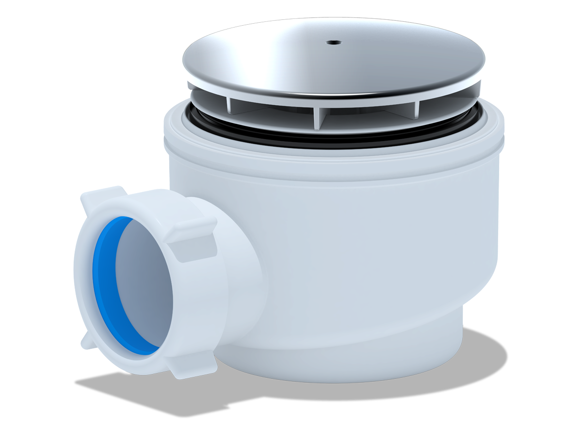 Изображение товара Сифон для душевого поддона АНИ Пласт E510C, серый, диаметр 50 мм, Россия