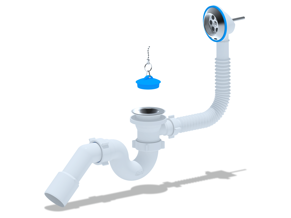 Изображение товара Сифон для ванны Ани пласт D50 мм цвет белый E151