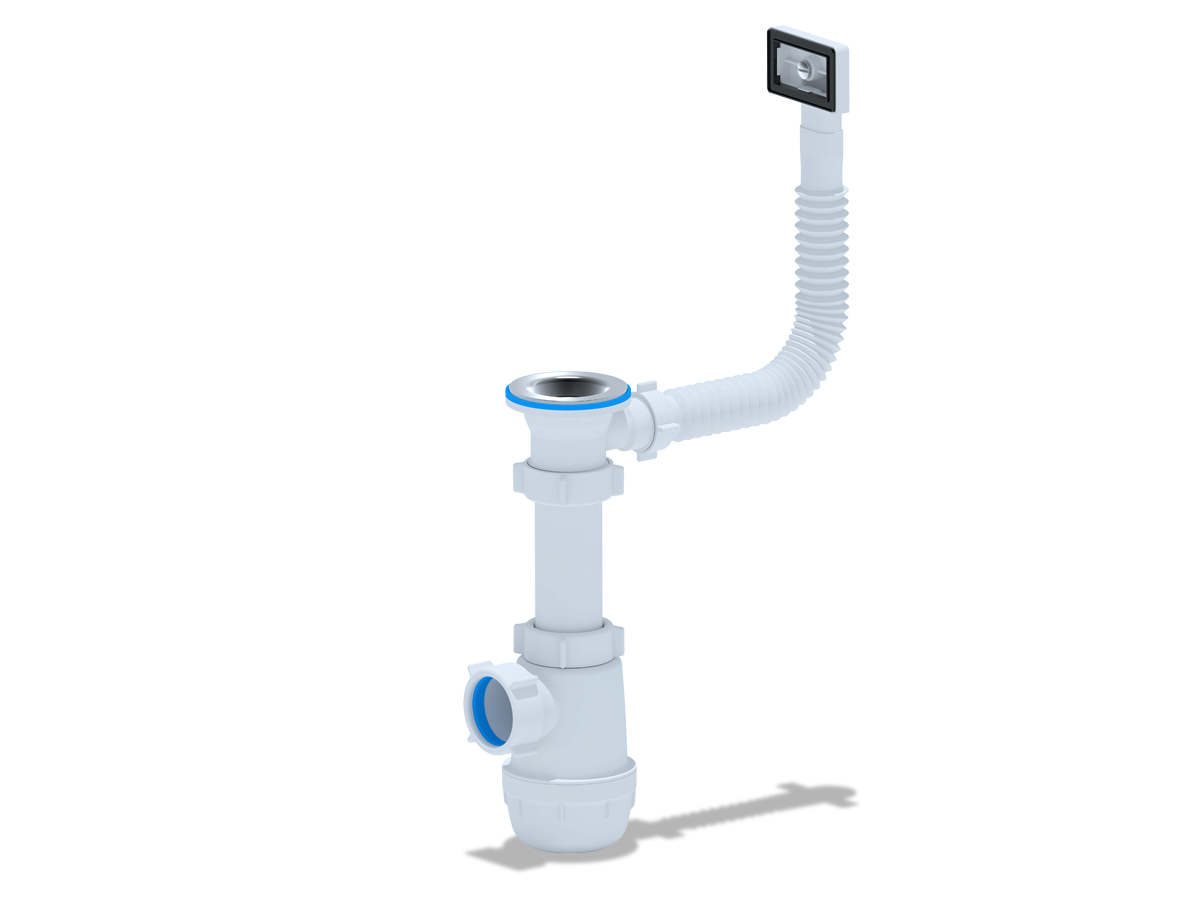 Изображение товара Сифон для мойки Ани пласт D50 мм A0140S белый надежное решение для кухни