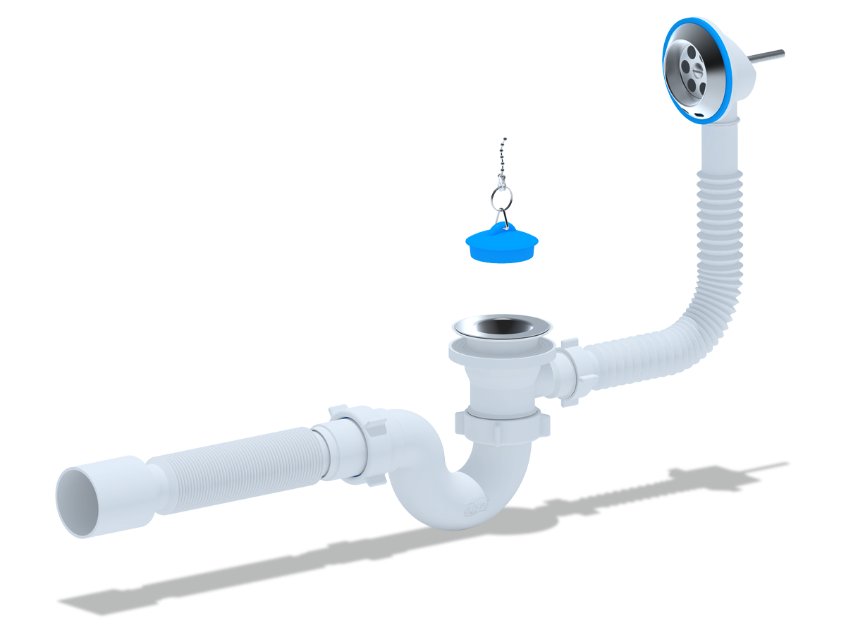 Изображение товара Сифон для ванны Ани пласт D50 мм белый E155