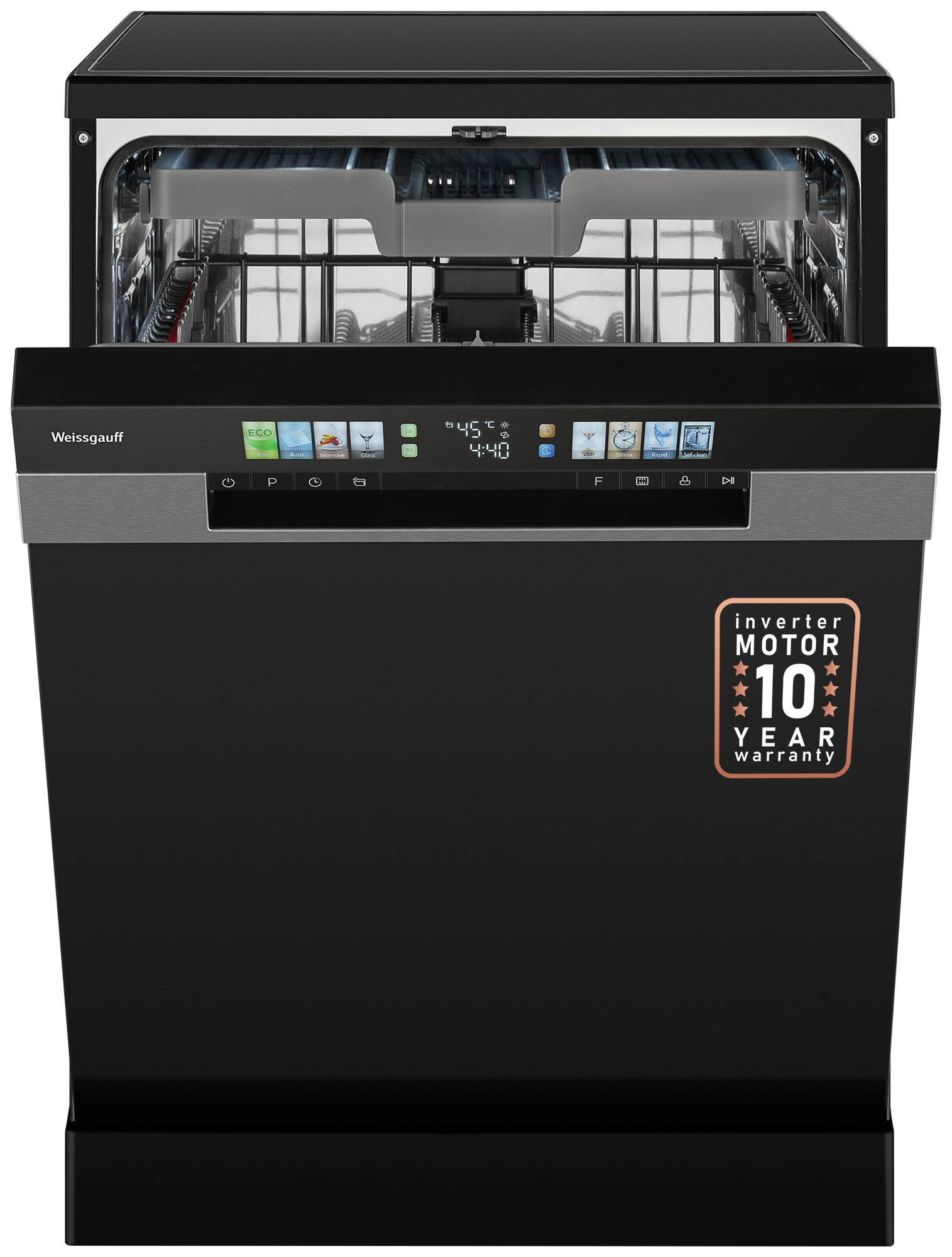 Изображение товара Посудомоечная машина Weissgauff DW 6140 14 комплектов черный элегантный дизайн