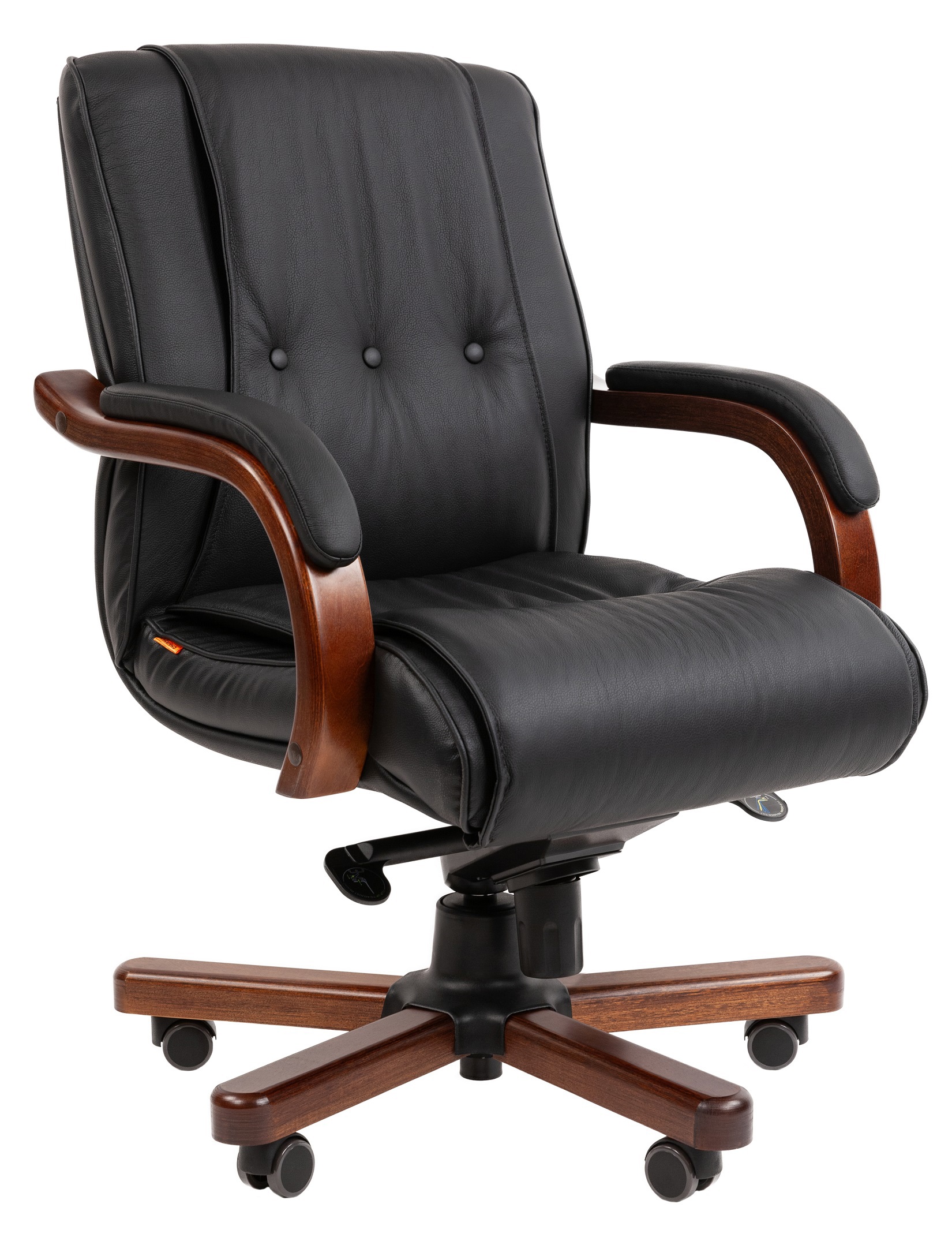 Изображение товара Офисное кресло Chairman 653М из натуральной кожи реголитируемое с механизмом качания