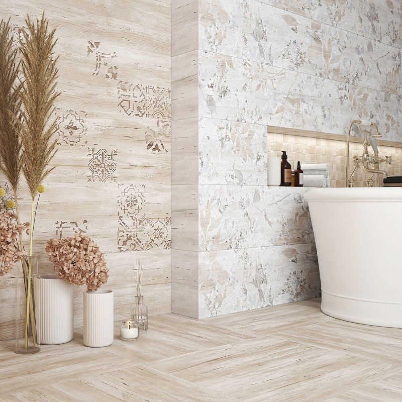 Изображение товара Плитка Керамин Рондо CDB00025036 30x90см 1.35 м² цвет белый (узор)