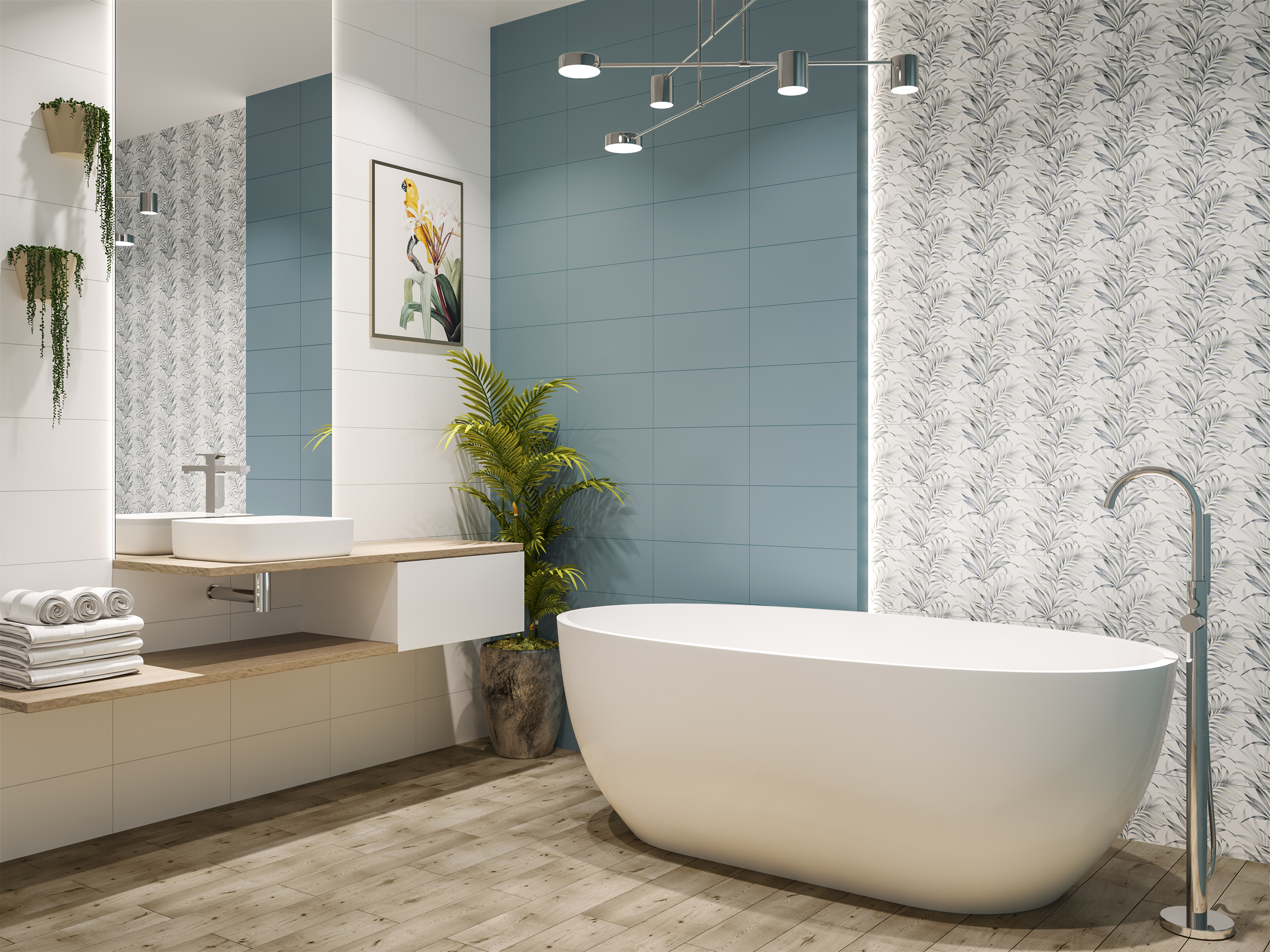 Изображение товара Облицовочная керамическая плитка Culto Ecta 20x40 синяя для стен интерьер