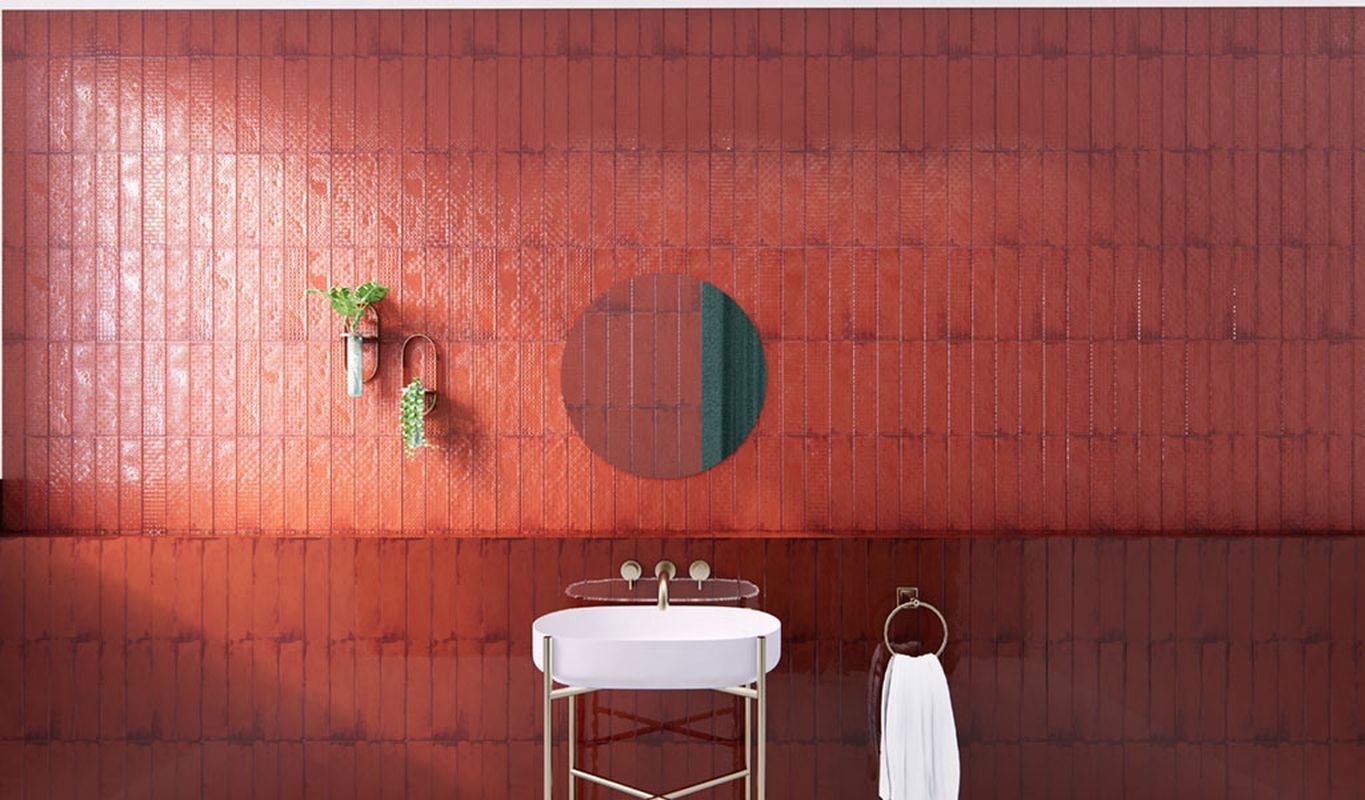 Изображение товара Керамическая плитка Prissmacer Rain 78803249 7.5x30см цвет bordeaux