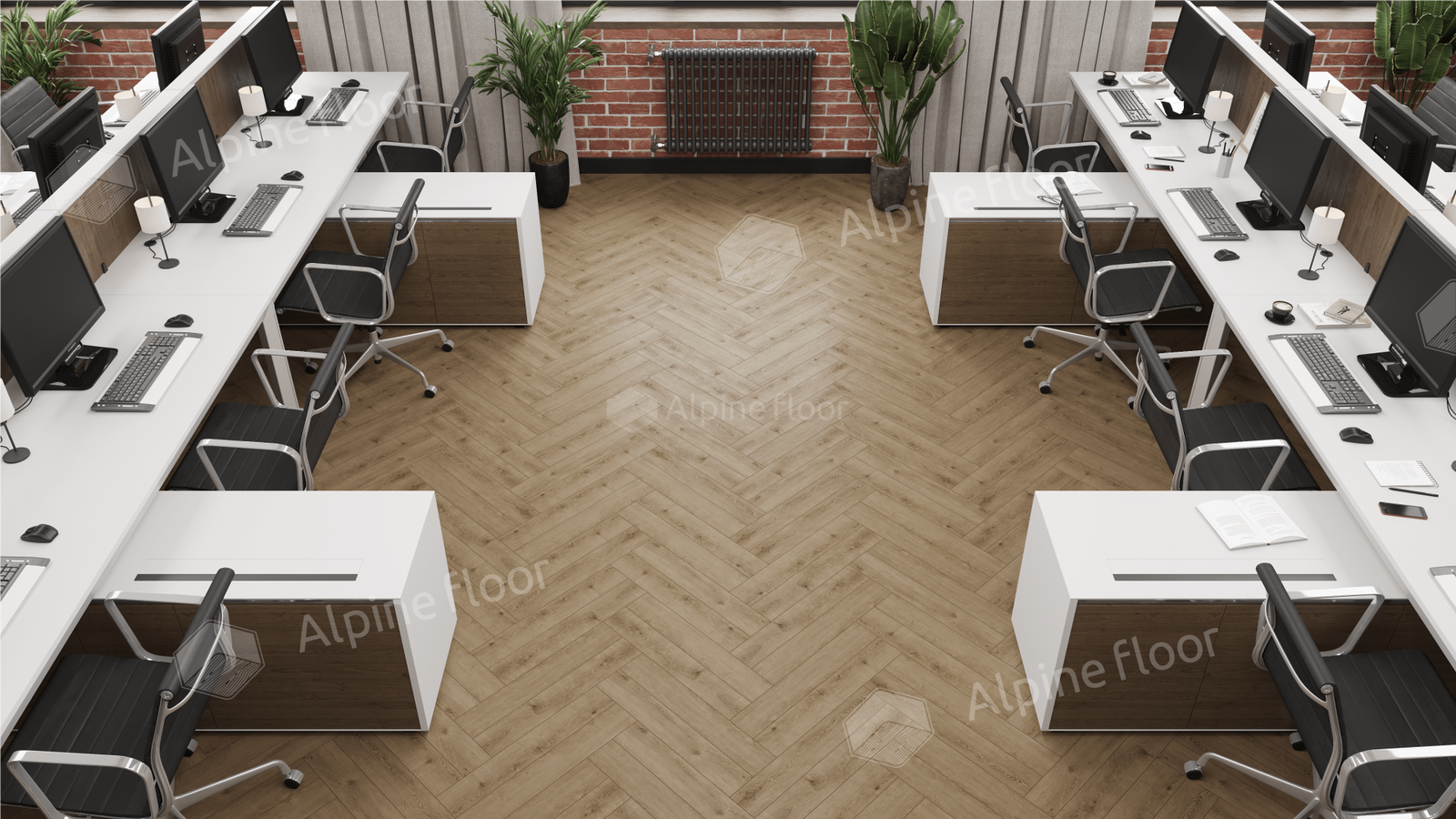 Изображение товара Ламинат Alpine Floor Herringbone Дуб Прованс 33 класс 8 мм с фасками и влагостойкостью