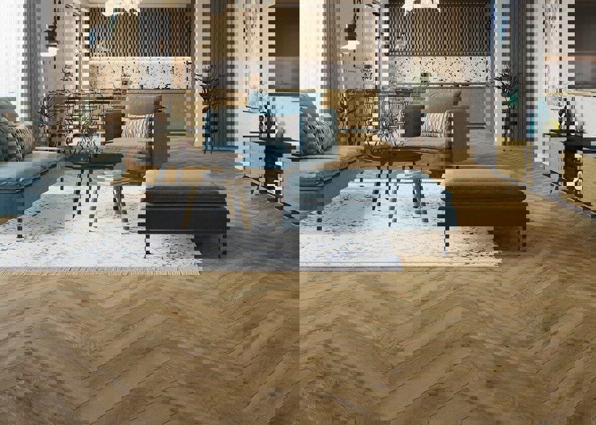 Изображение товара Ламинат Alpine Floor Ville Дуб Таррагона 33 класс 8 мм елочка