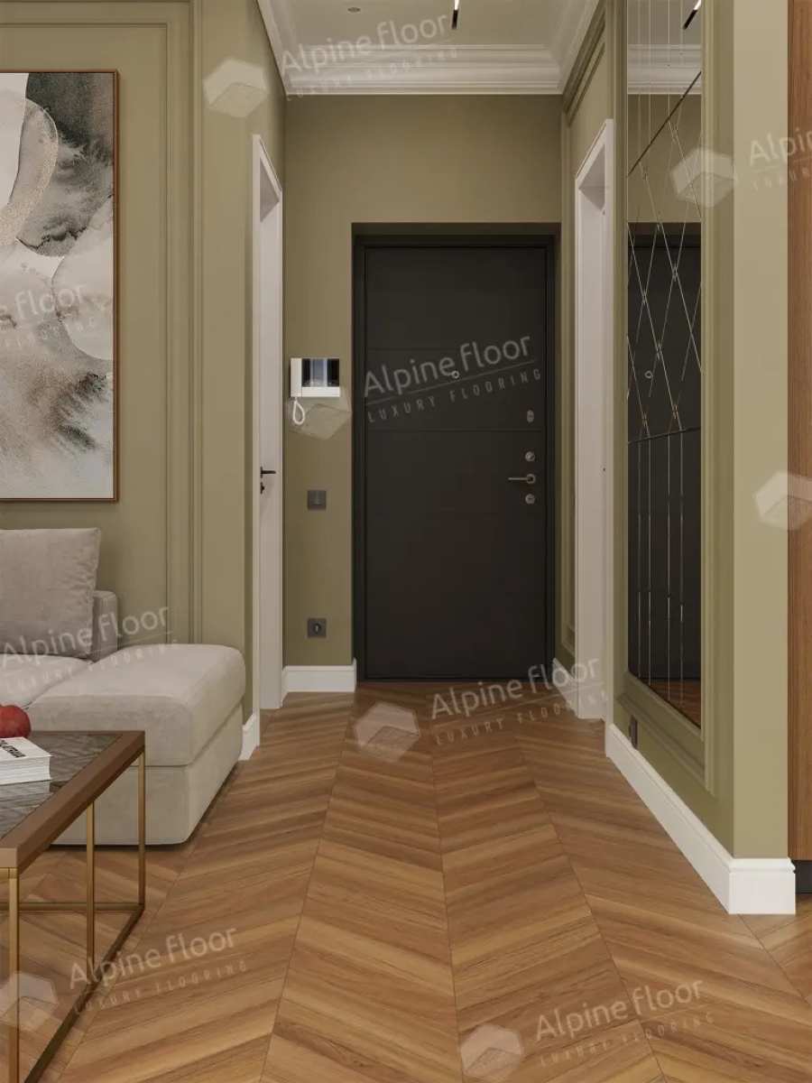 Изображение товара Ламинат Alpine Floor Chevron Art Дуб Этна 34 класс толщина 12 мм с фаской 1.232 м², цена за упаковку