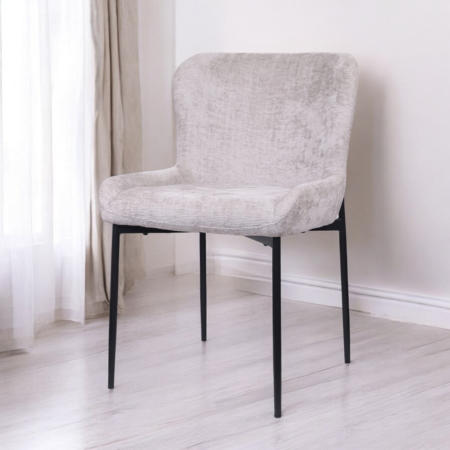 Изображение товара Современный стул Терминал Roz 52x81.5x62см шенилл серо-бежевый для кухни и офиса