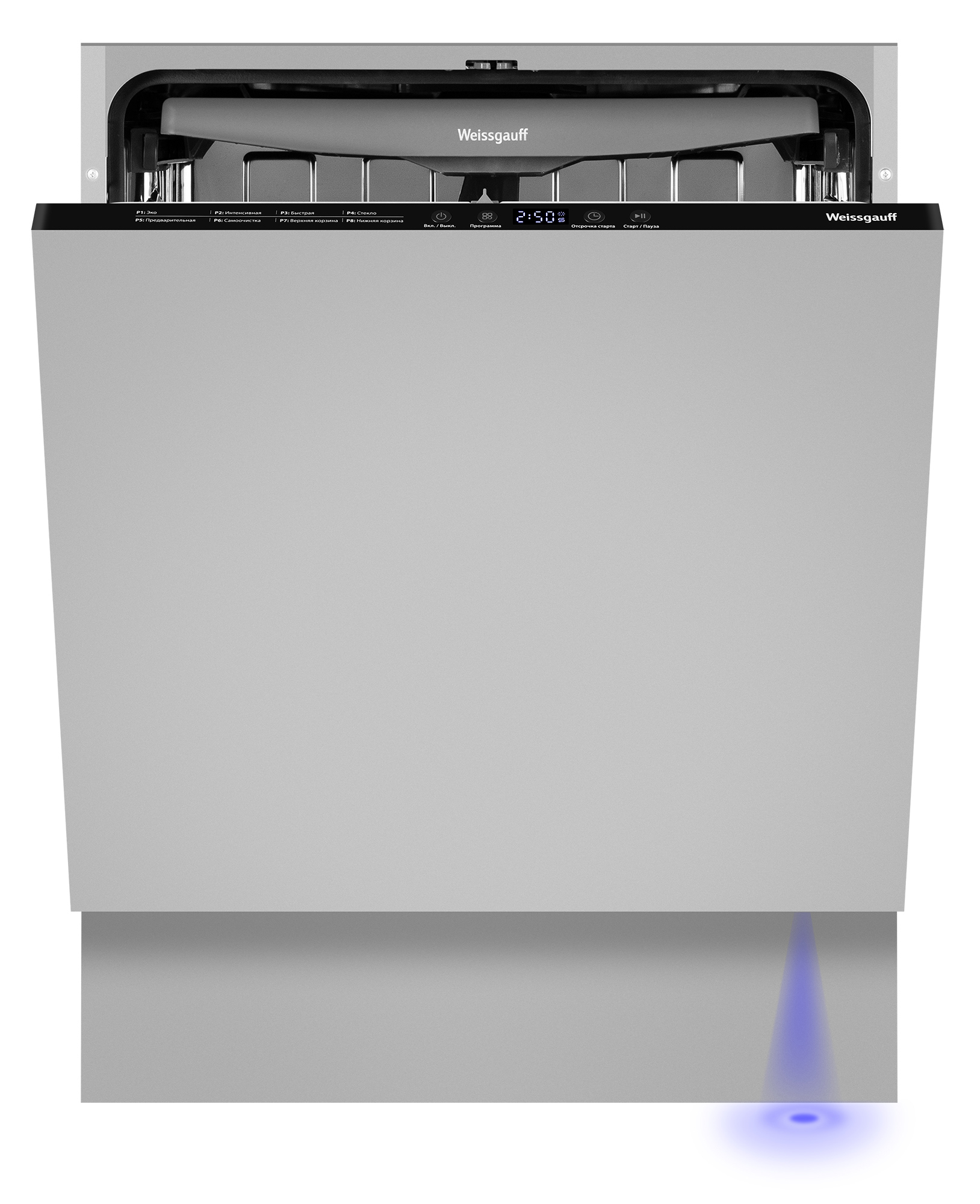 Изображение товара Встраиваемая посудомоечная машина Weissgauff 6038 Inverter Infolight серебристая