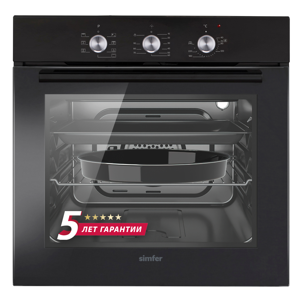 Изображение товара Встраиваемый электрический духовой шкаф Simfer B6EB19071 60л черный