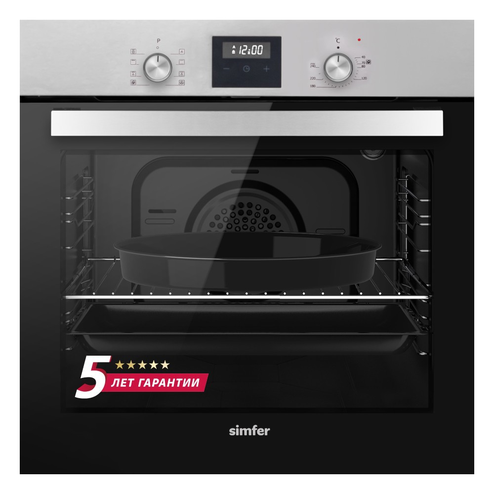 Изображение товара Электрический встраиваемый духовой шкаф Simfer B6EM59070 60x59.5x56.5 см с гидролизной очисткой