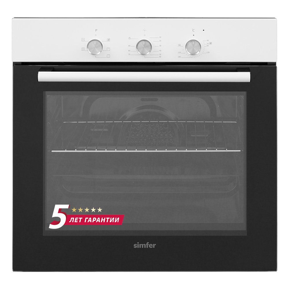 Изображение товара Электрический духовой шкаф Simfer B6EW16011 белый/черный 60 см