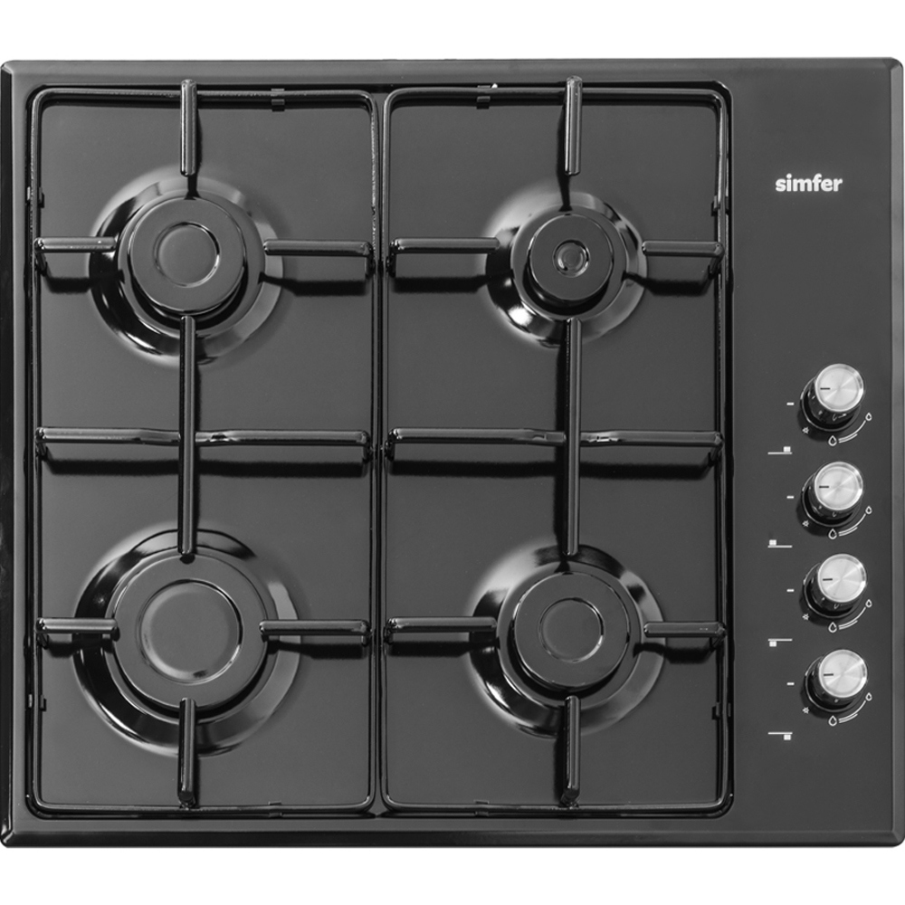 Изображение товара Газовая варочная панель Simfer H60Q40B411 60 см 4 конфорки черная