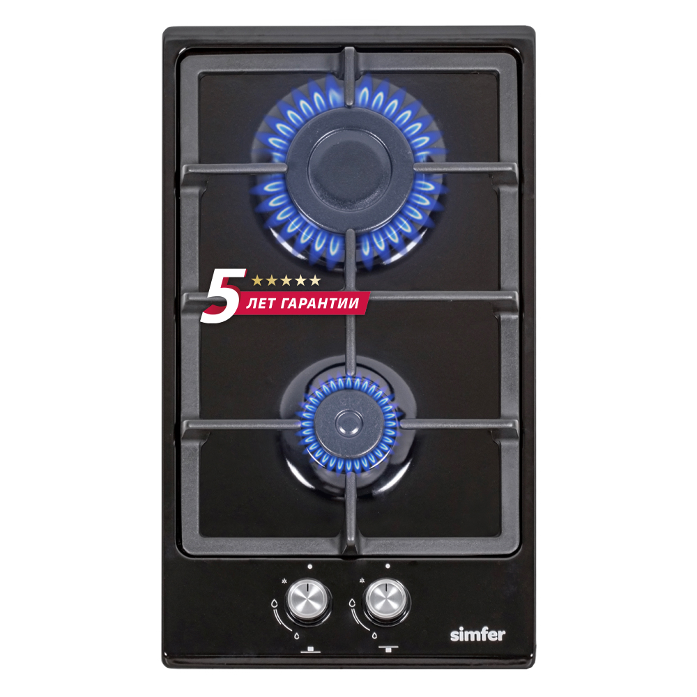 Изображение товара Газовая варочная панель Simfer H30V20B570 30 см 2 конфорки черный