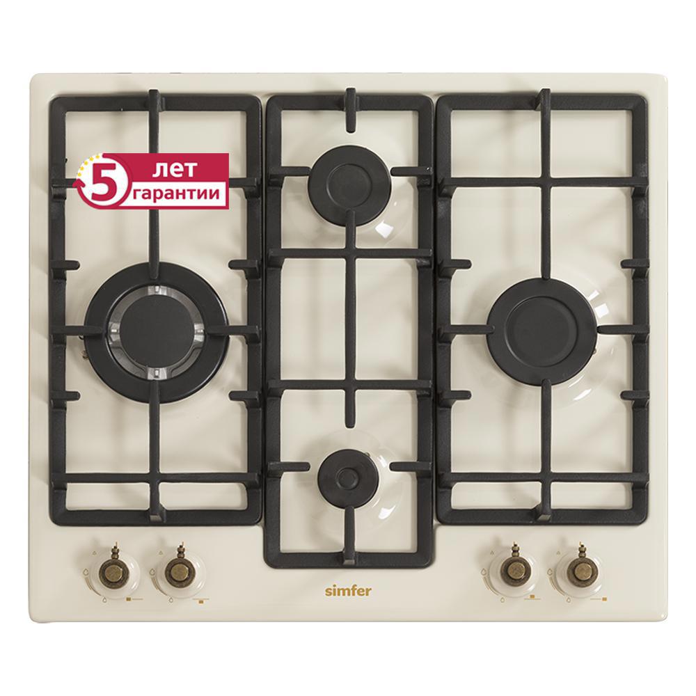 Изображение товара Газовая варочная панель Simfer H60V41O597 4 конфорки бежевый встроенная