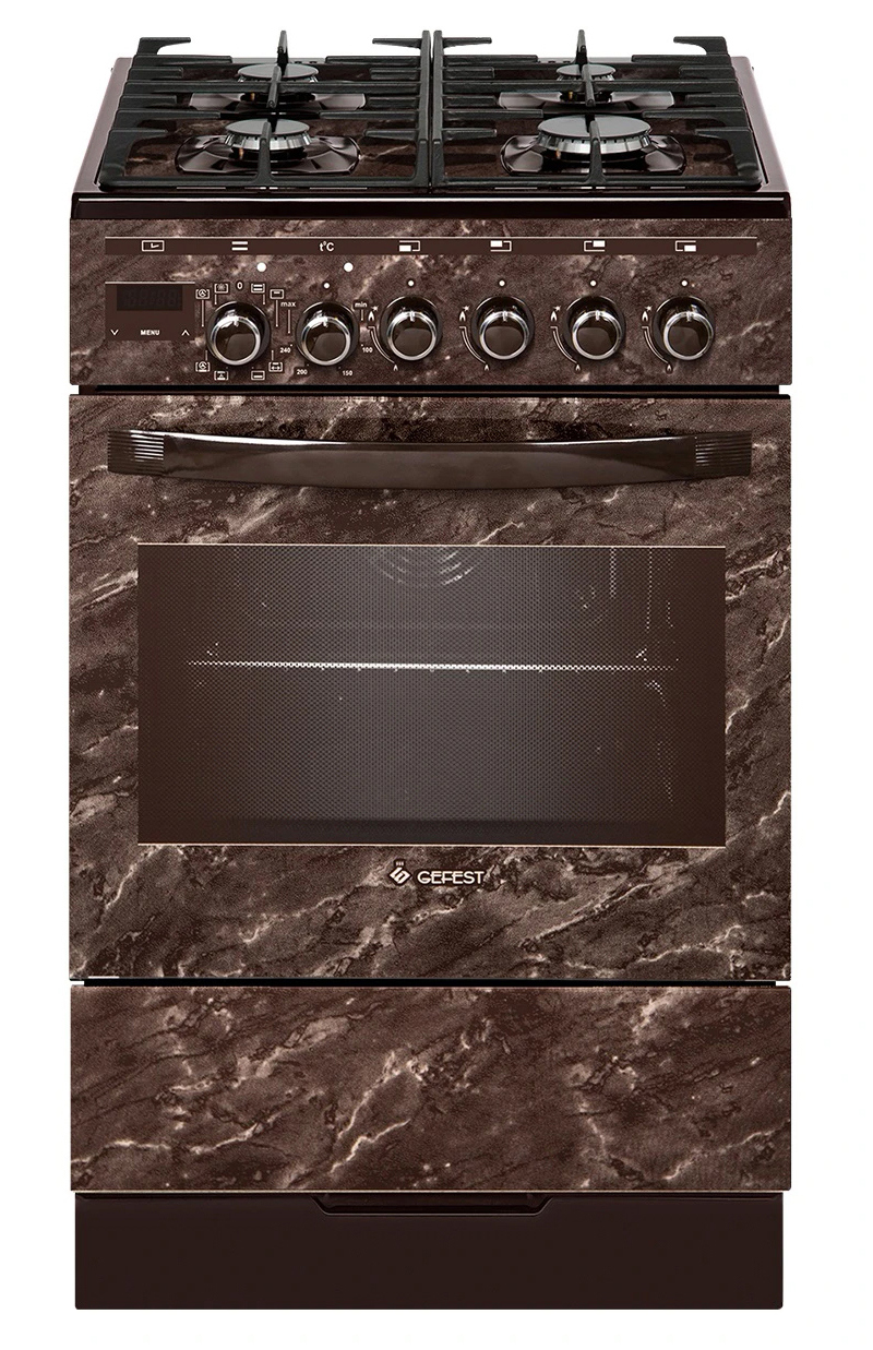 Изображение товара Кухонная плита Gefest 453285 с духовкой 55 л и 4 конфорками коричневый мрамор