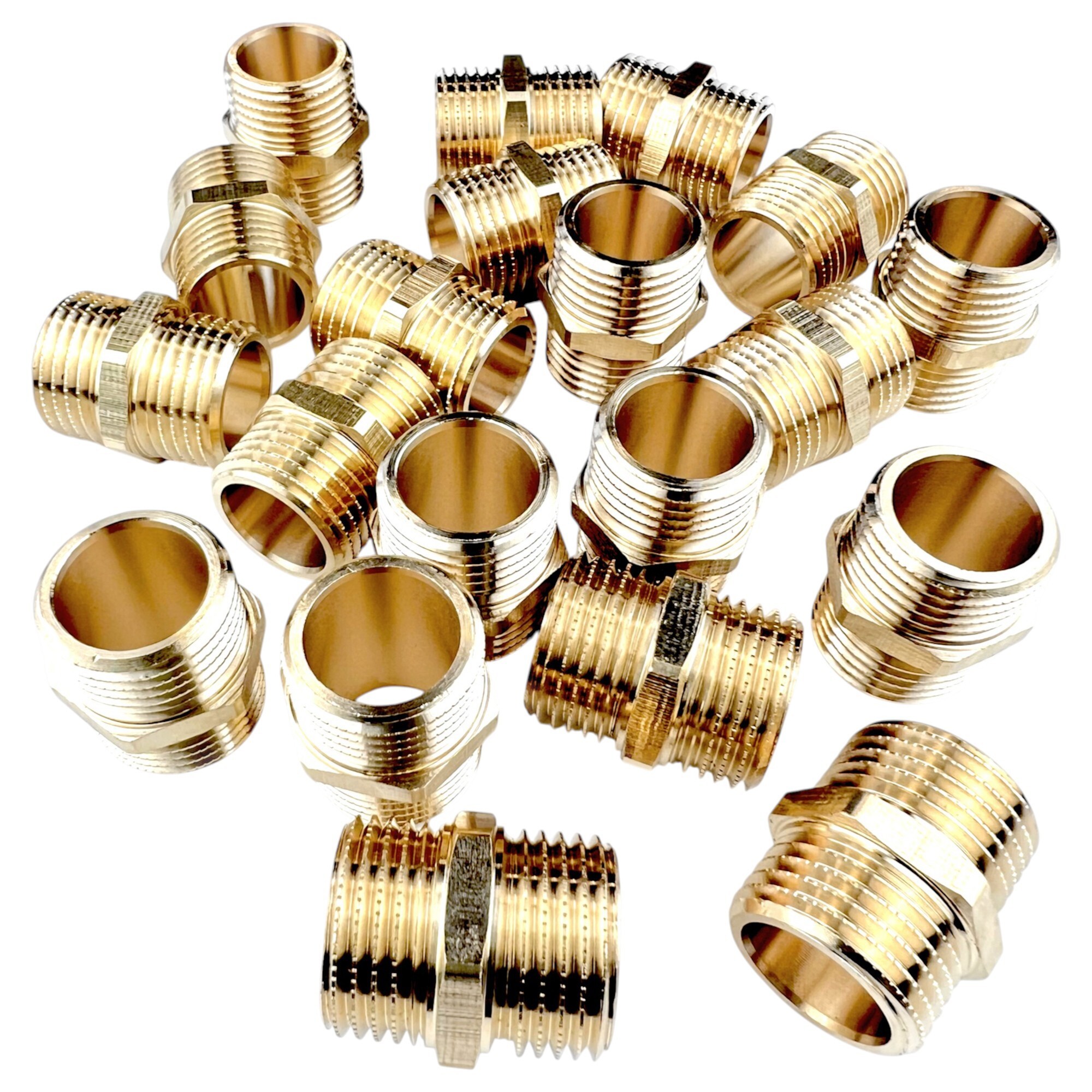 Изображение товара Ниппель латунный 1/2"x1/2" G 1/2" 20 штук BOUTTE Россия