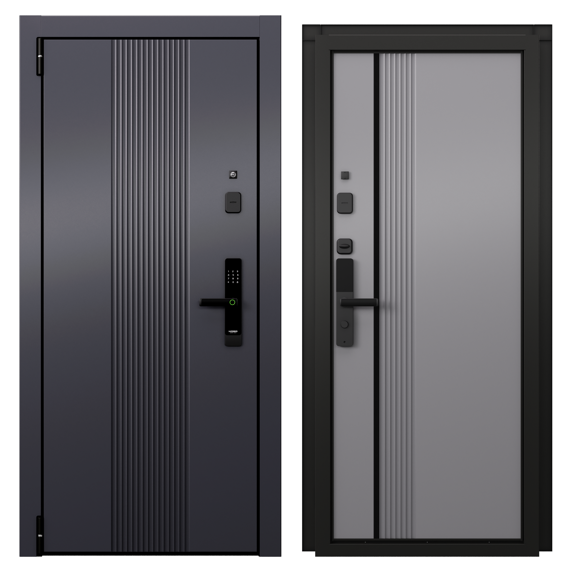 Изображение товара Входная дверь TOREX Протон Лайн Гриджио 860L — левый монтаж, 2050x860, 3 контура уплотнения