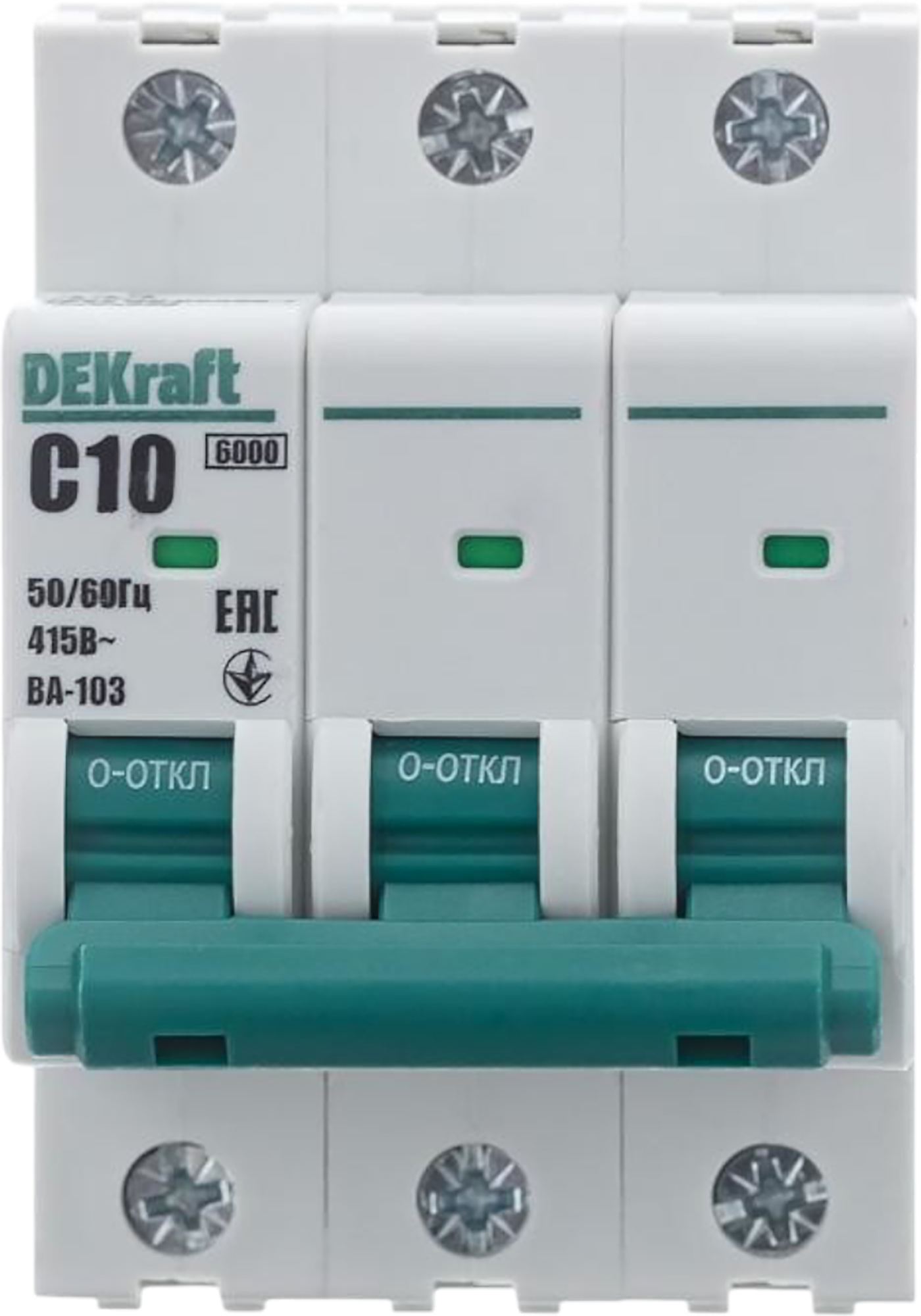 Автоматический выключатель Dekraft ВА-103 3P C10 А 6 кА 12303DEK - 3