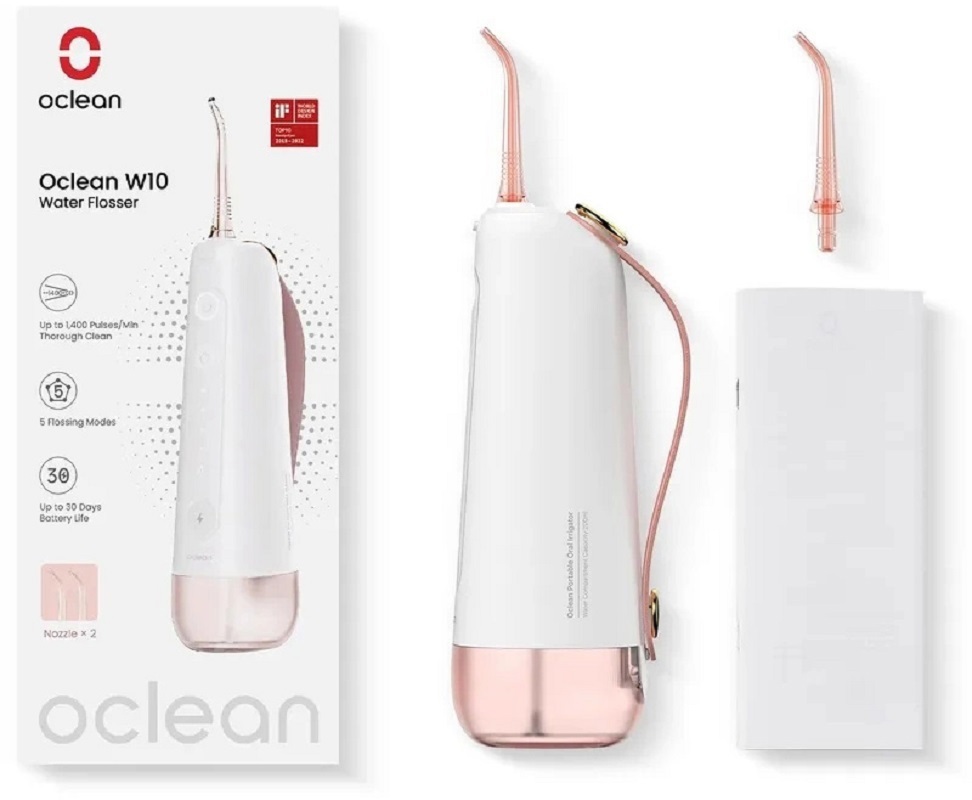 Изображение товара Ирригатор Oclean W10 2 насадки розовый