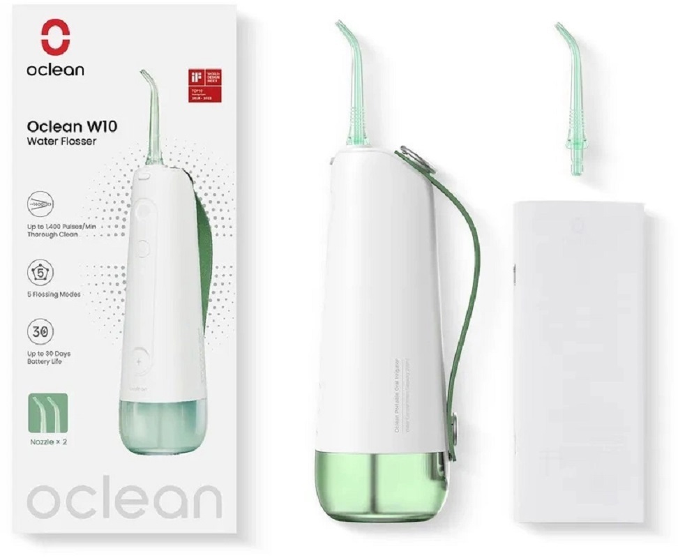 Изображение товара Ирригатор Oclean W10 2 насадки зеленый