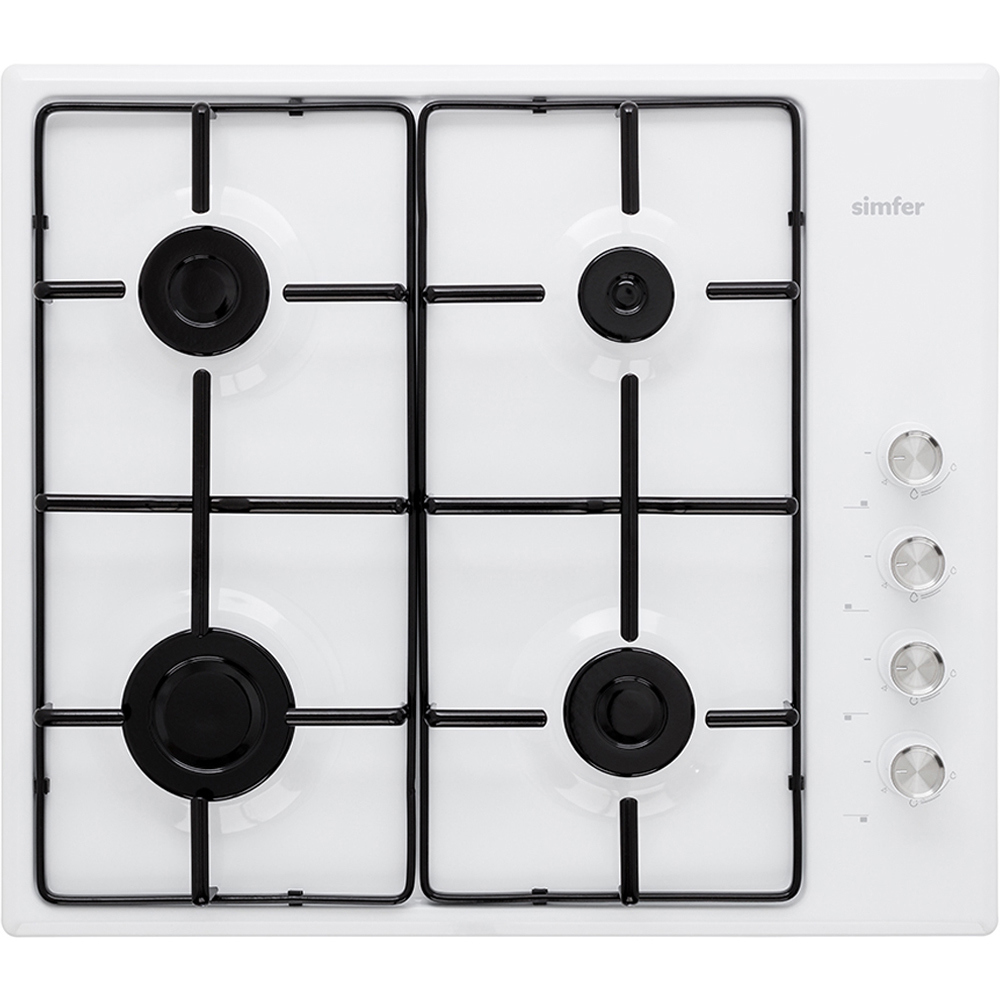Изображение товара Газовая варочная панель Simfer H60Q40W401 60 см 4 конфорки белая
