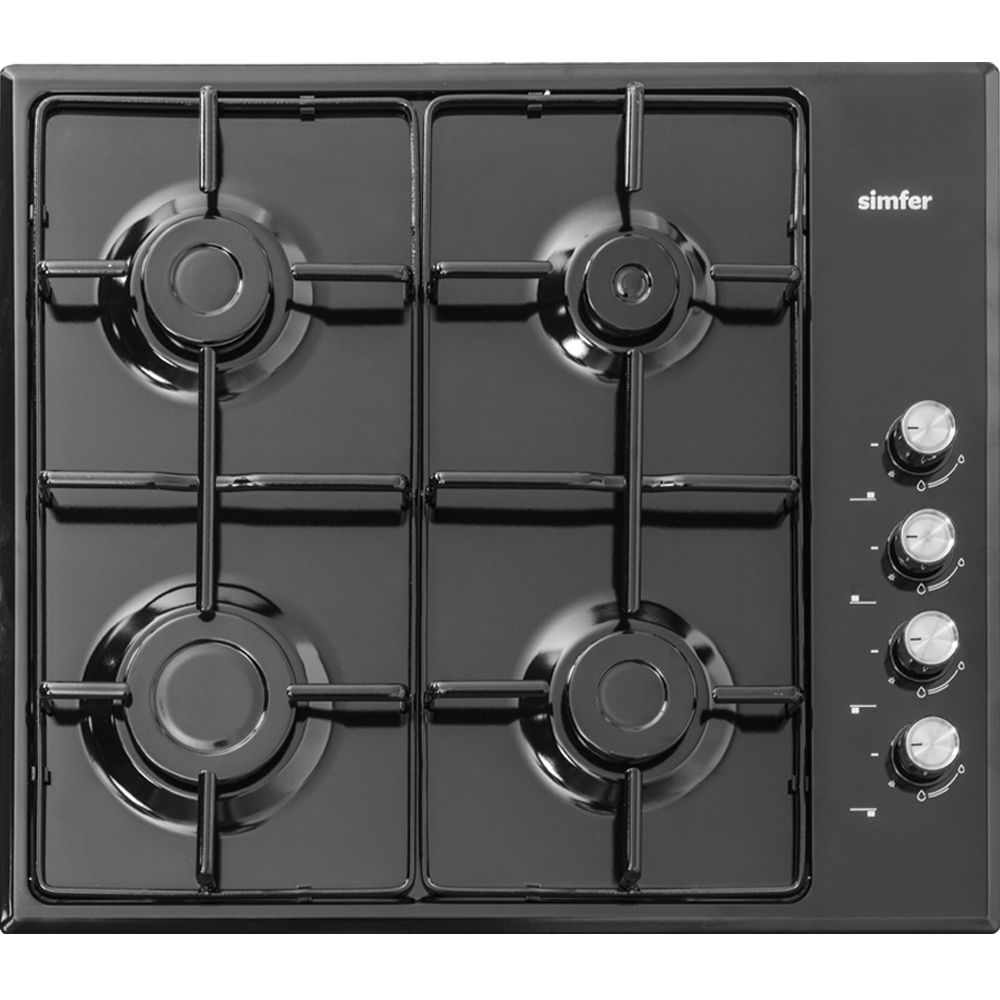 Изображение товара Газовая варочная панель Simfer H60Q40400 60 см 4 конфорки черный