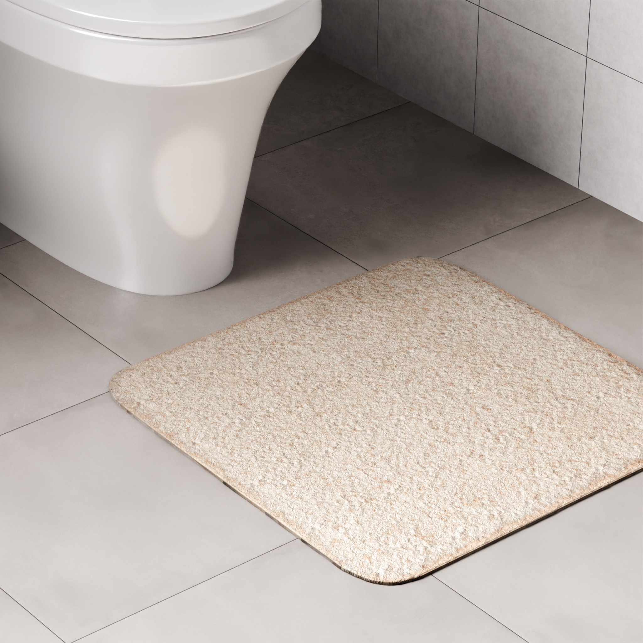 Изображение товара Коврик для туалета Lemer Havre 50x50 см бежевый микрофибра нескользящий