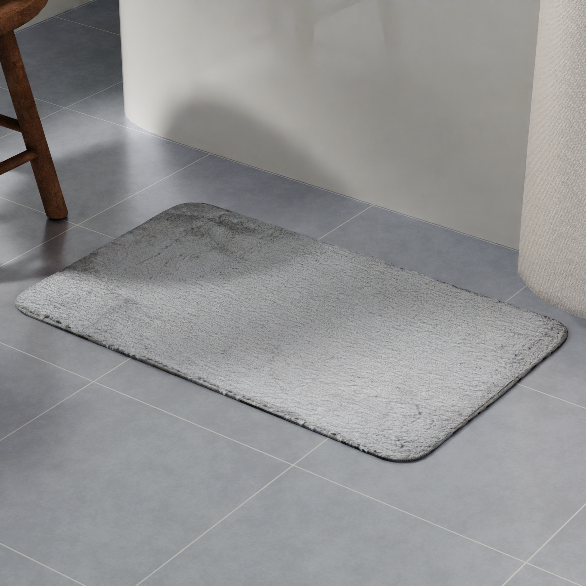 Изображение товара Коврик для ванной Swensa Swanny Granit 50x80 светло-серый противоскользящий