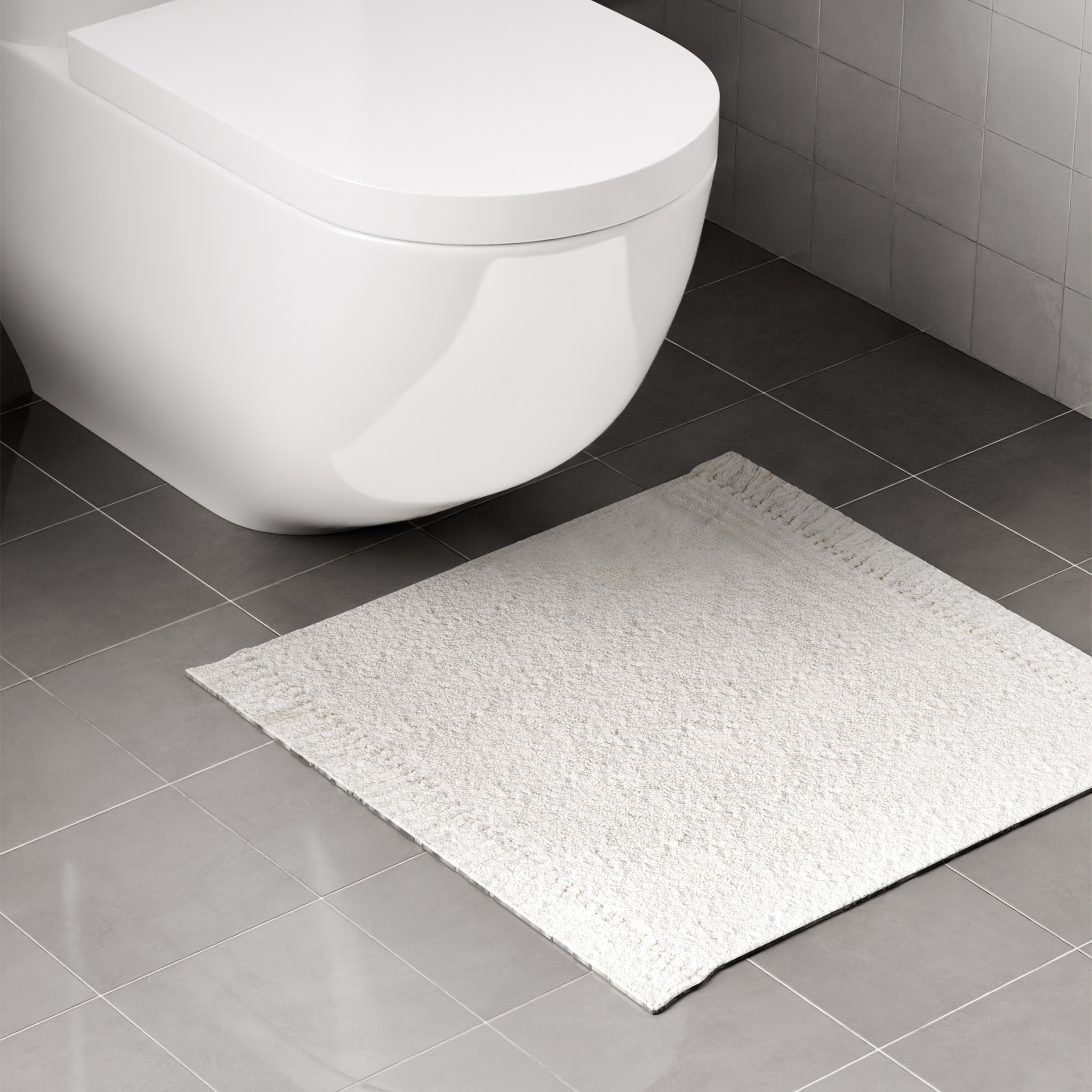 Изображение товара Коврик для туалета Fixsen Norde 50x50 см белый мягкий и долговечный