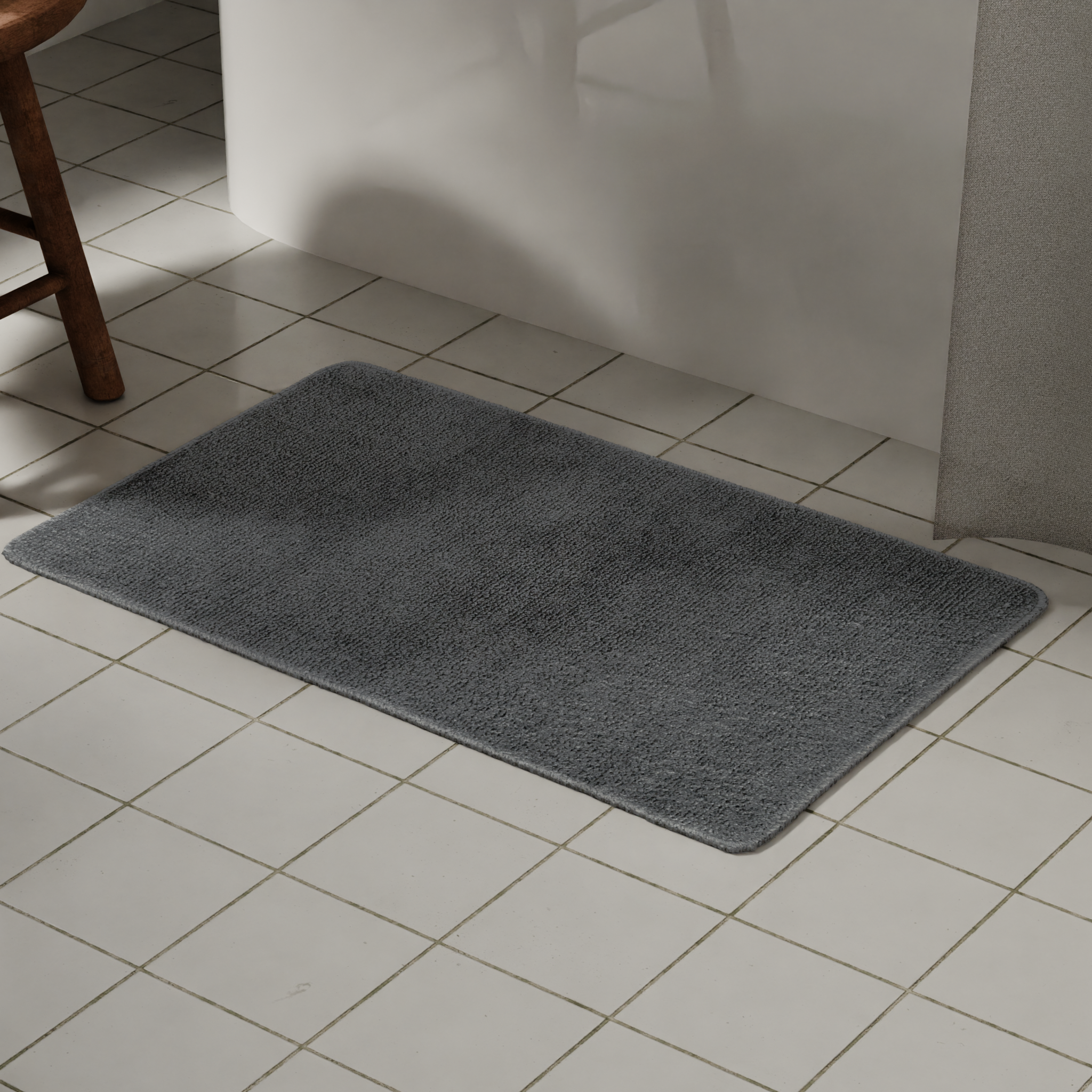 Изображение товара Коврик для ванной Swensa Presto 50x80 см графитовый противоскользящий микрофибра