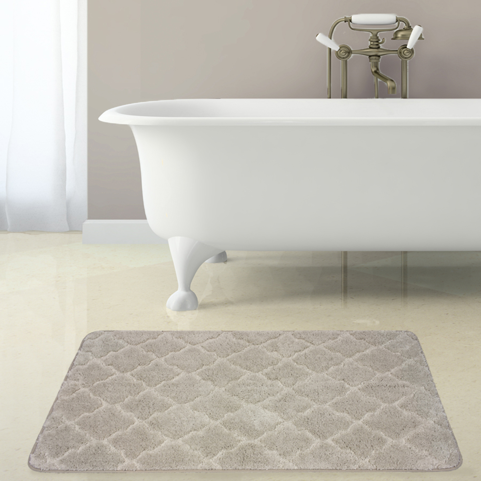 Изображение товара Коврик для ванной Bath Plus Лана 70x120 см бежевый противоскользящий