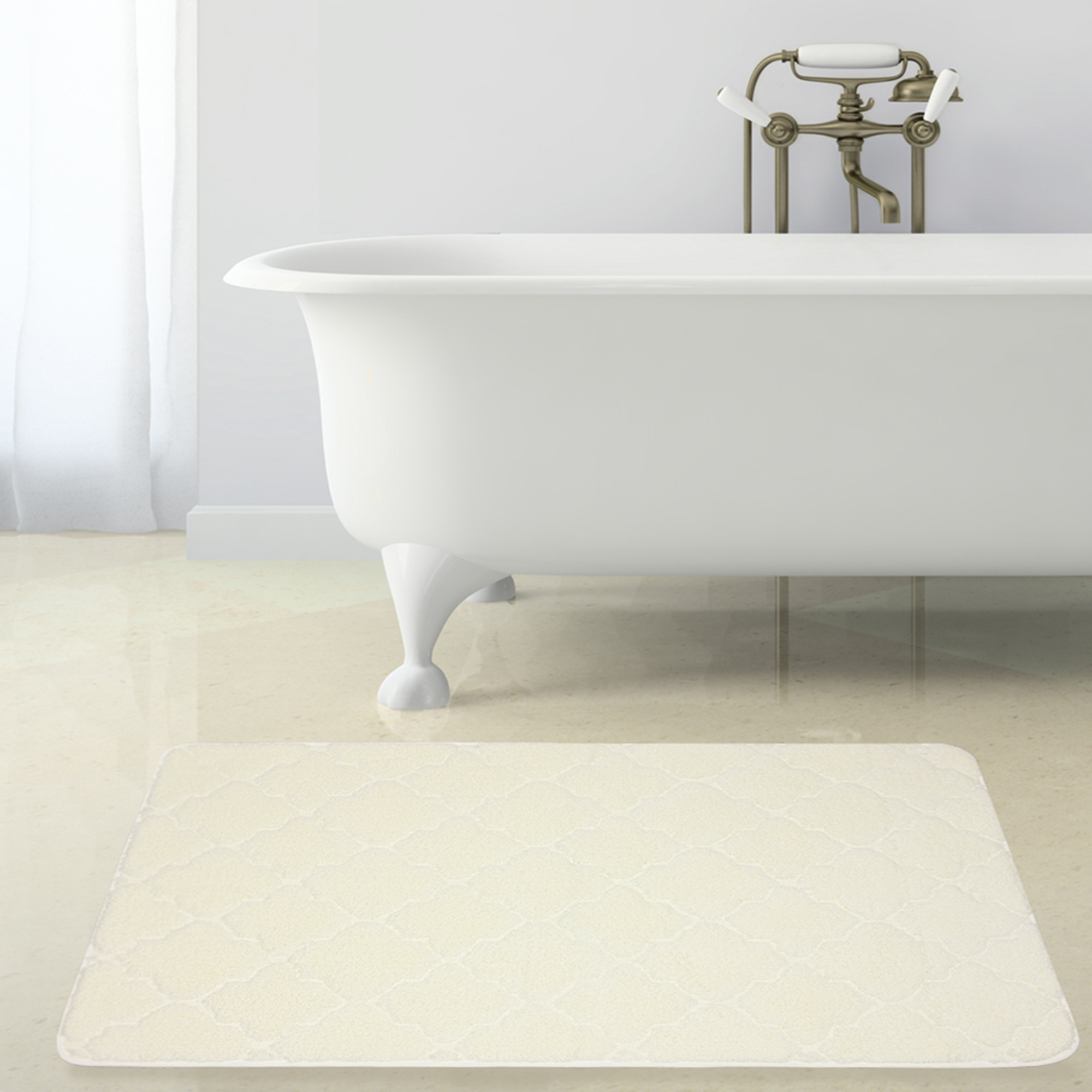 Изображение товара Коврик для ванной Bath Plus Лана 70x120 см цвет белый