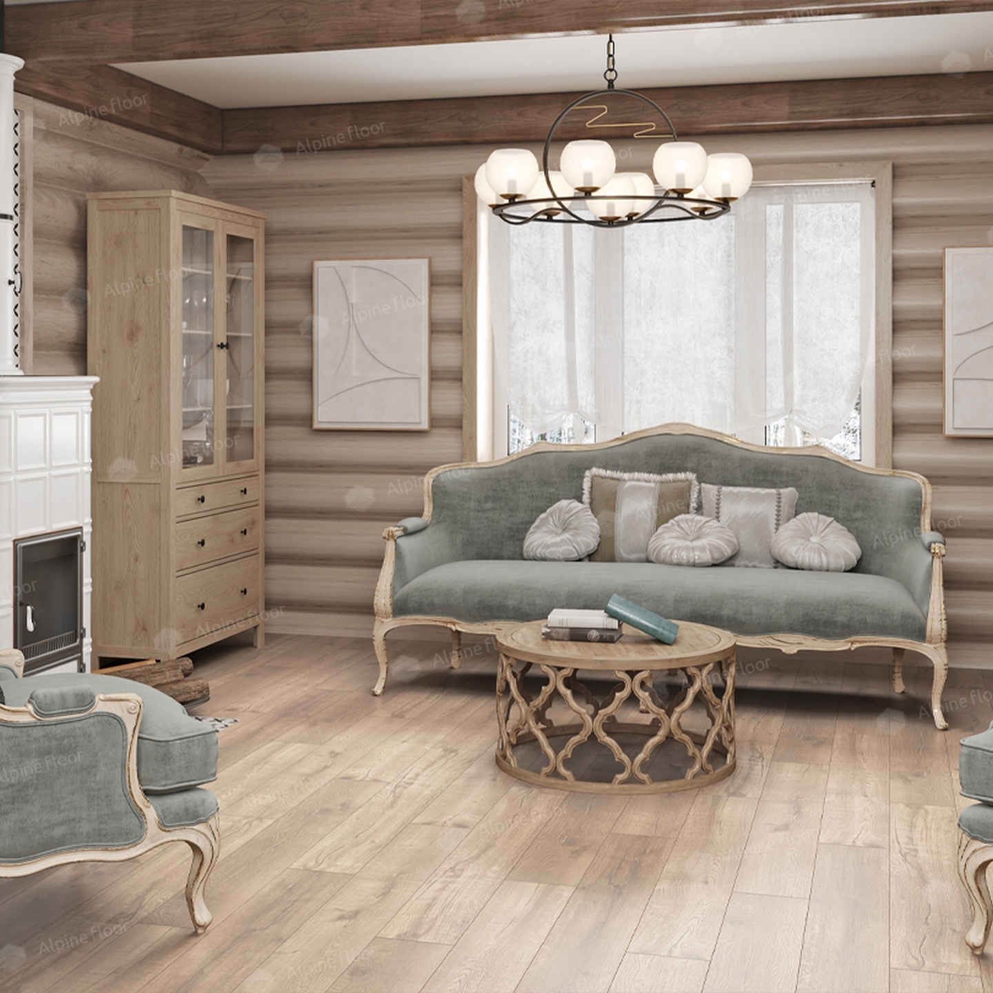 Изображение товара SPC плитка Alpine Floor REAL WOOD Дуб Натуральный, 43 класс, 6 мм, 2.23 м²