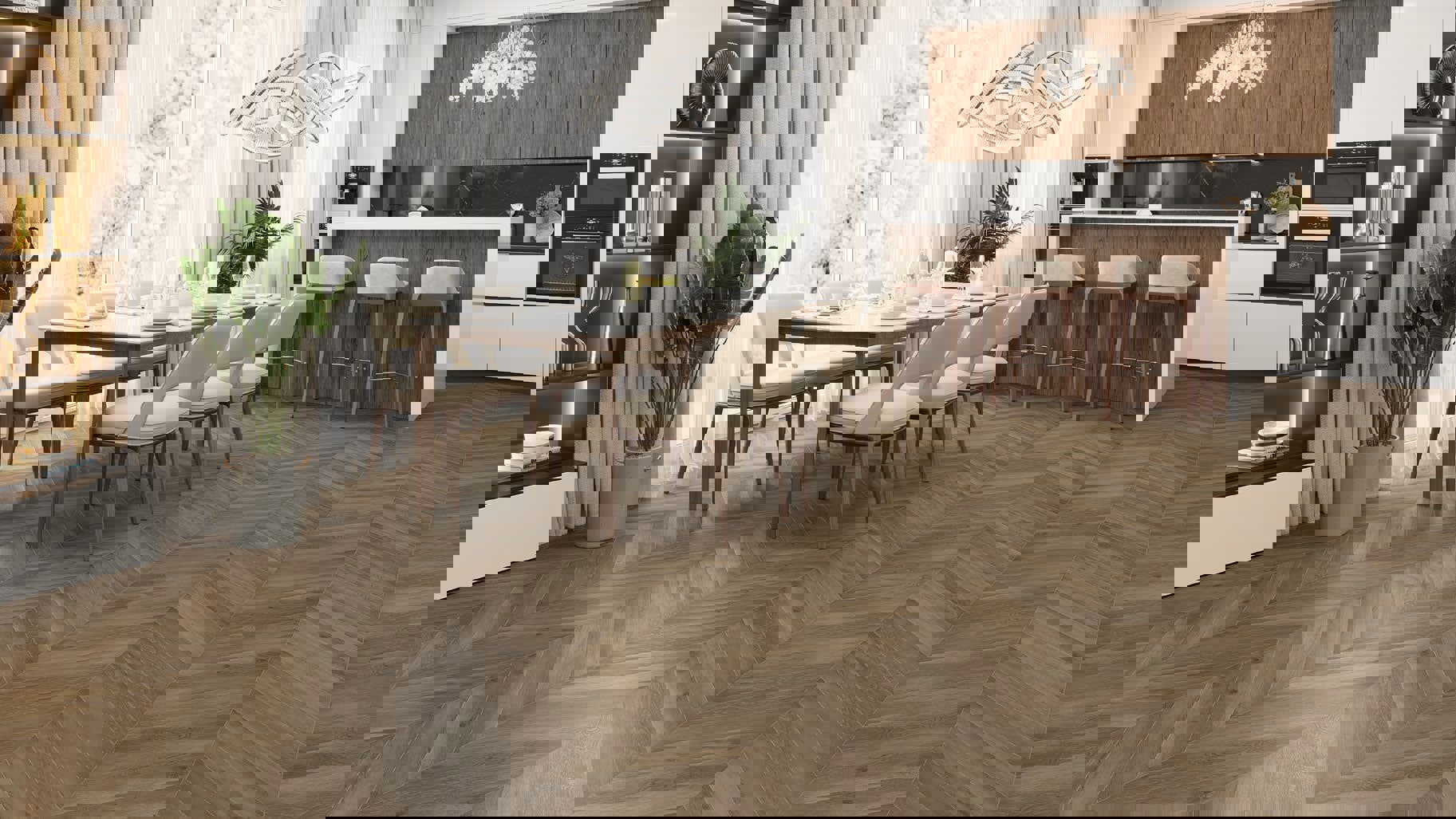 Изображение товара Кварцвиниловая плитка SPC Alpine Floor Chevron Alpine Дуб Насыщенный 5 мм