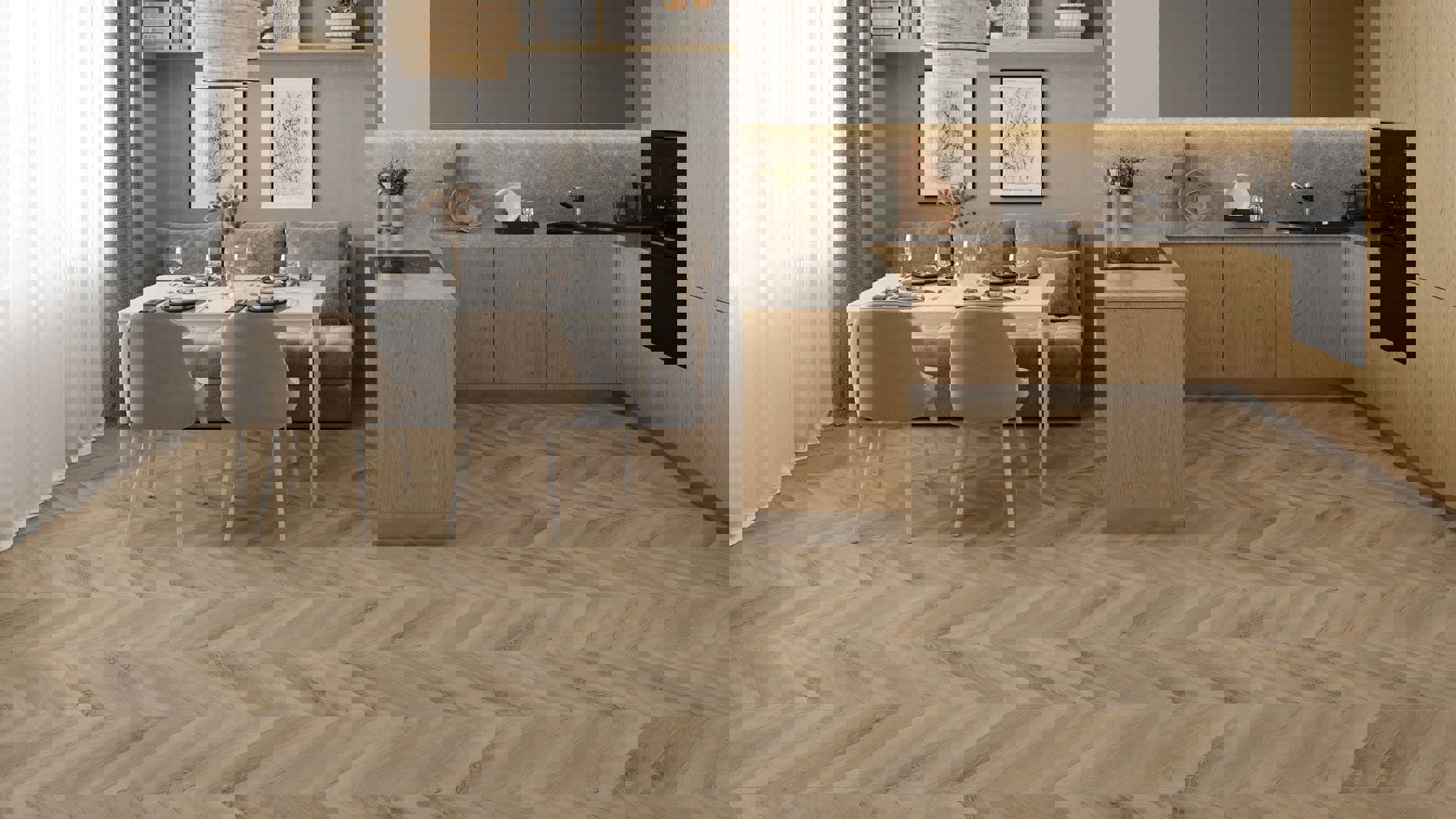 Изображение товара SPC плитка Alpine Floor Chevron Alpine Дуб Синистра 43 класс толщина 5 мм 1.676 м², цена за упаковку