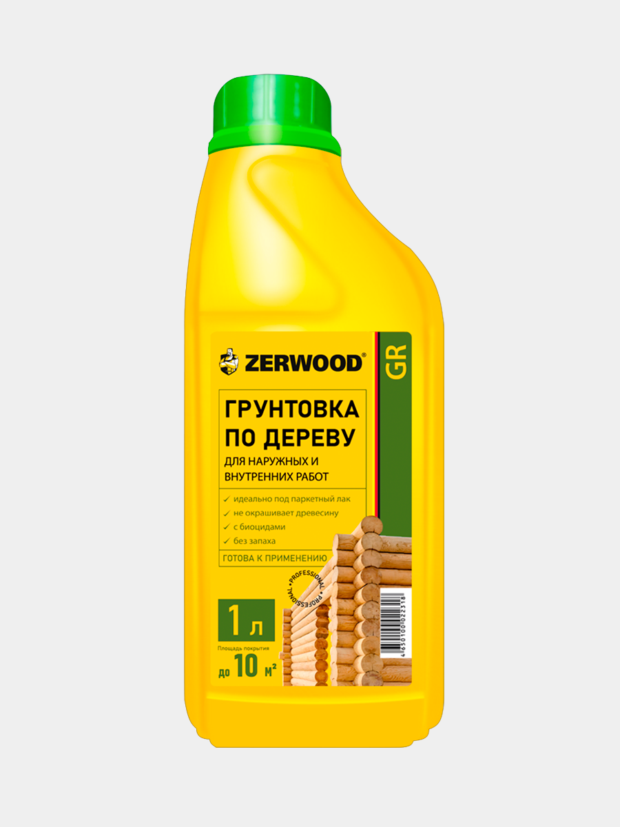Изображение товара Грунтовка по дереву ZERWOOD GR 1л для внутренних и наружных работ Изображение товара Грунтовка по дереву ZERWOOD GR 1л для внутренних и наружных работ