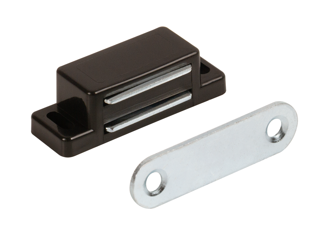 Защелка магнитная 15x45 мм пластик цвет черный