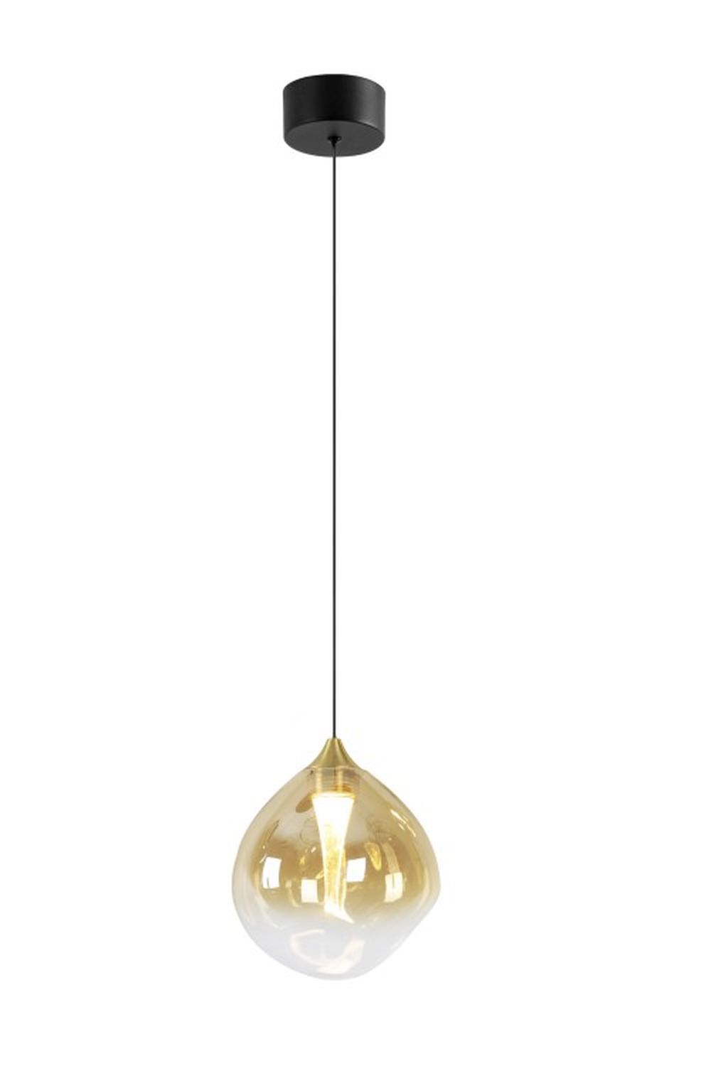 Изображение товара Светильник подвесной светодиодный Люссоле Donard Md18912-125 am 2 м² теплый белый (желтый) свет цвет черный янтарный