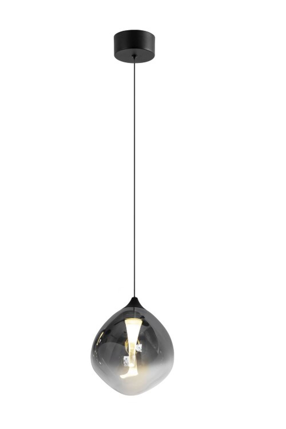 Изображение товара Светильник подвесной светодиодный Люссоле Donard Md18912-125 sm 2 м² теплый белый (желтый) свет цвет черный дымчатый