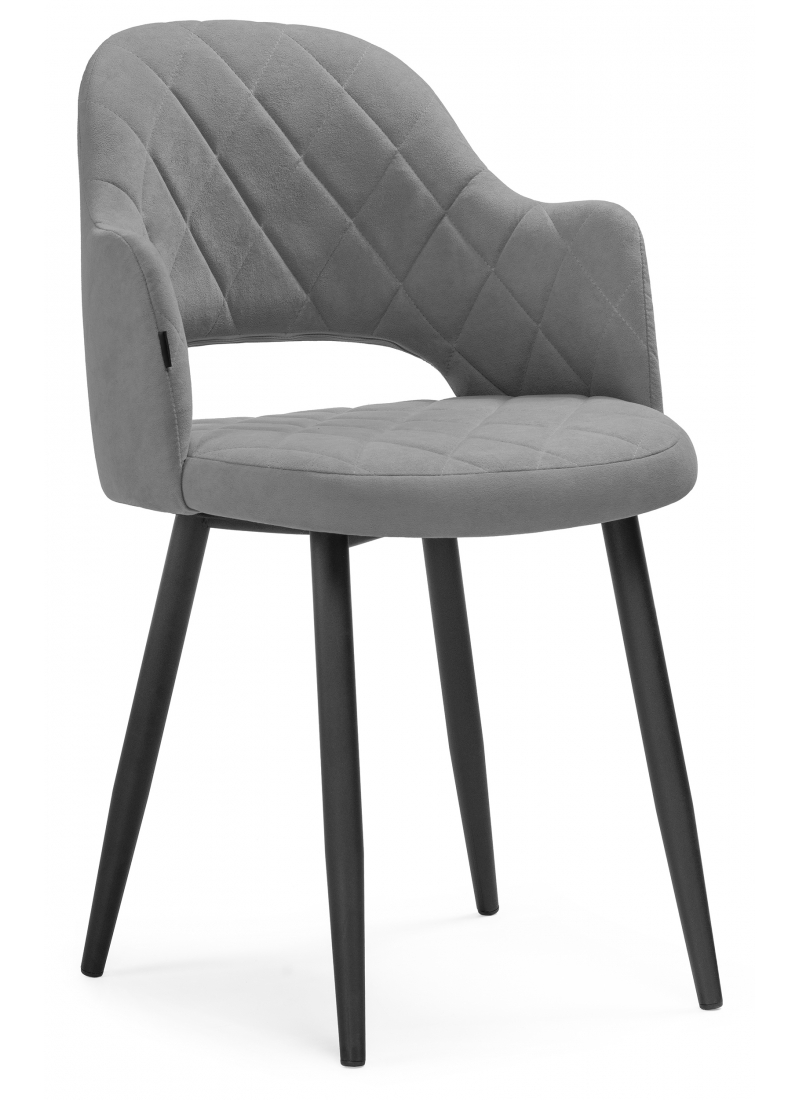 Изображение товара Стул Woodville Гутрид 82x56x43 см велюр серый черный современный дизайн