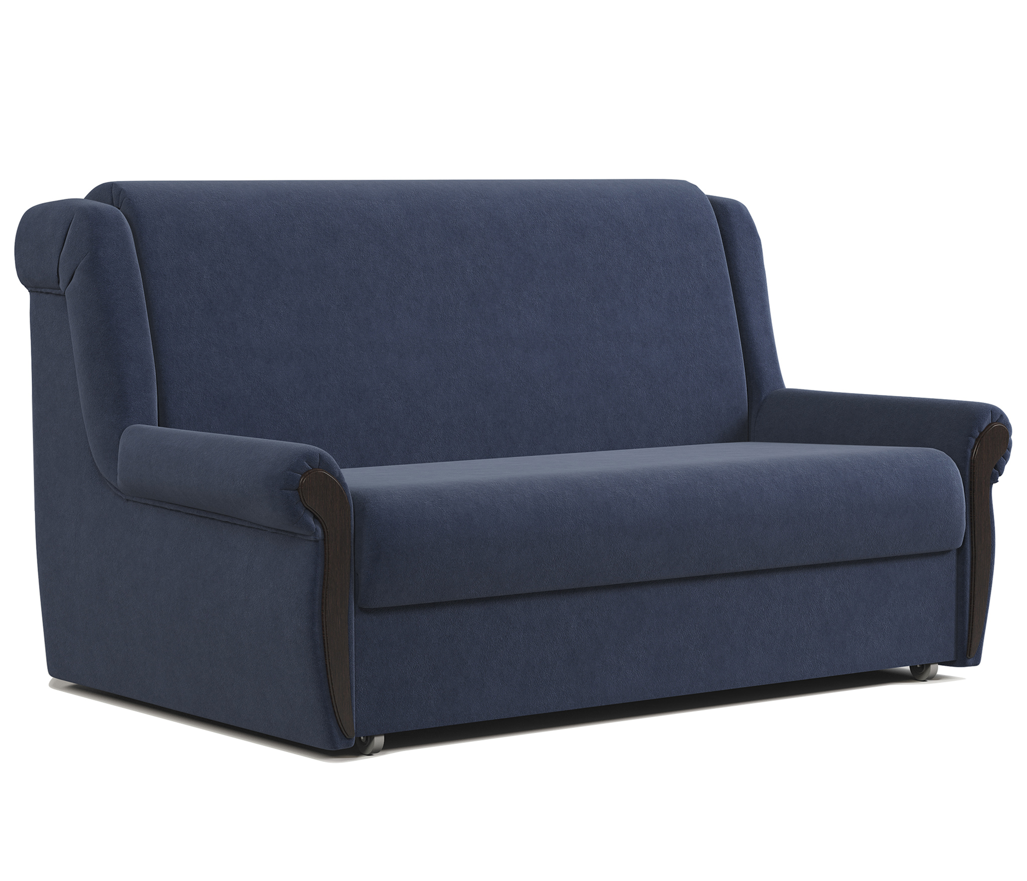 Изображение товара Диван раскладной Гамма Аккорд М велюр синий 170x95x110 см Массив дерева Россия