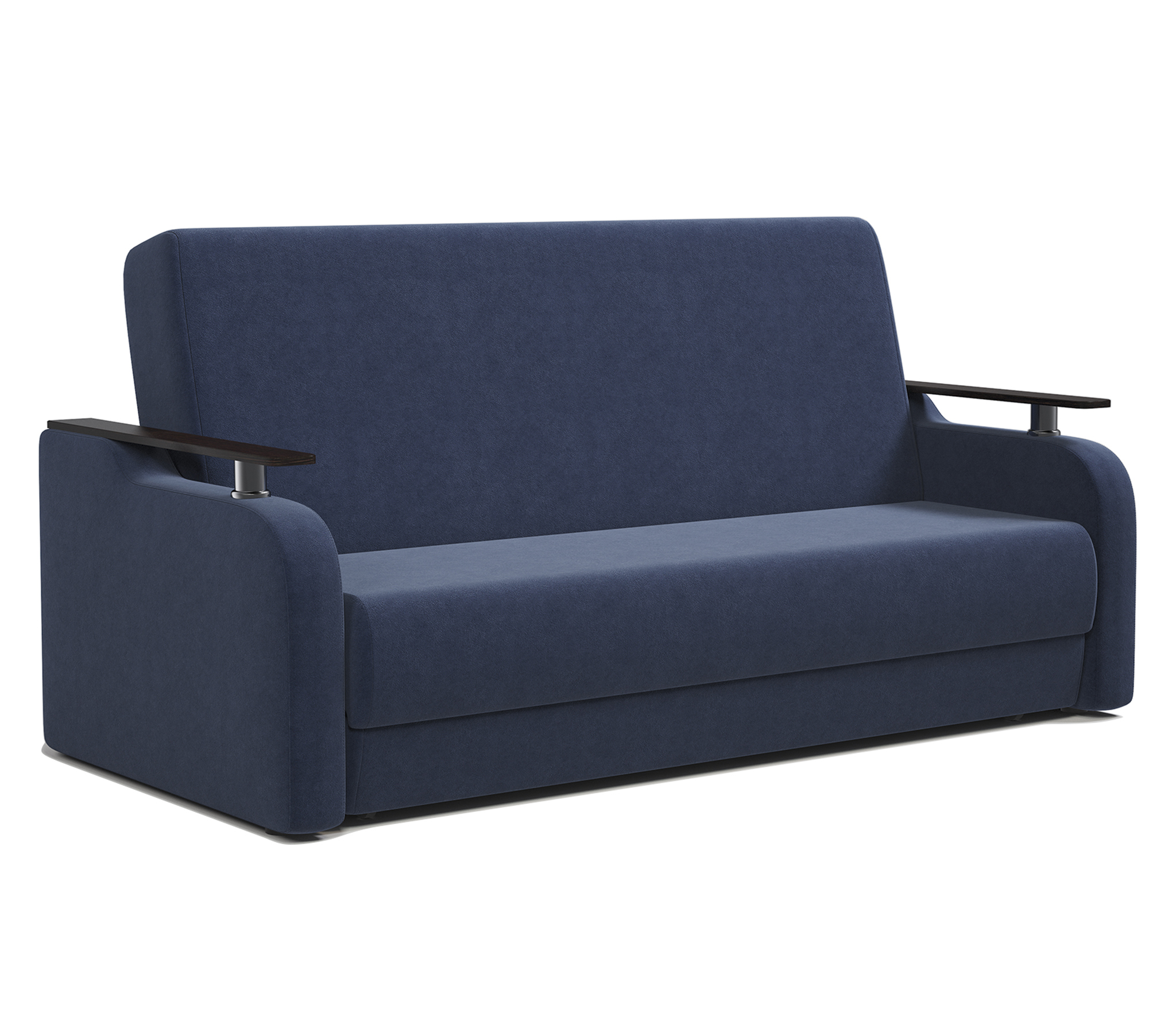 Изображение товара Раскладной диван Гамма Грант Д с механизмом книжка и вместительным ящиком, синий велюр Россия
