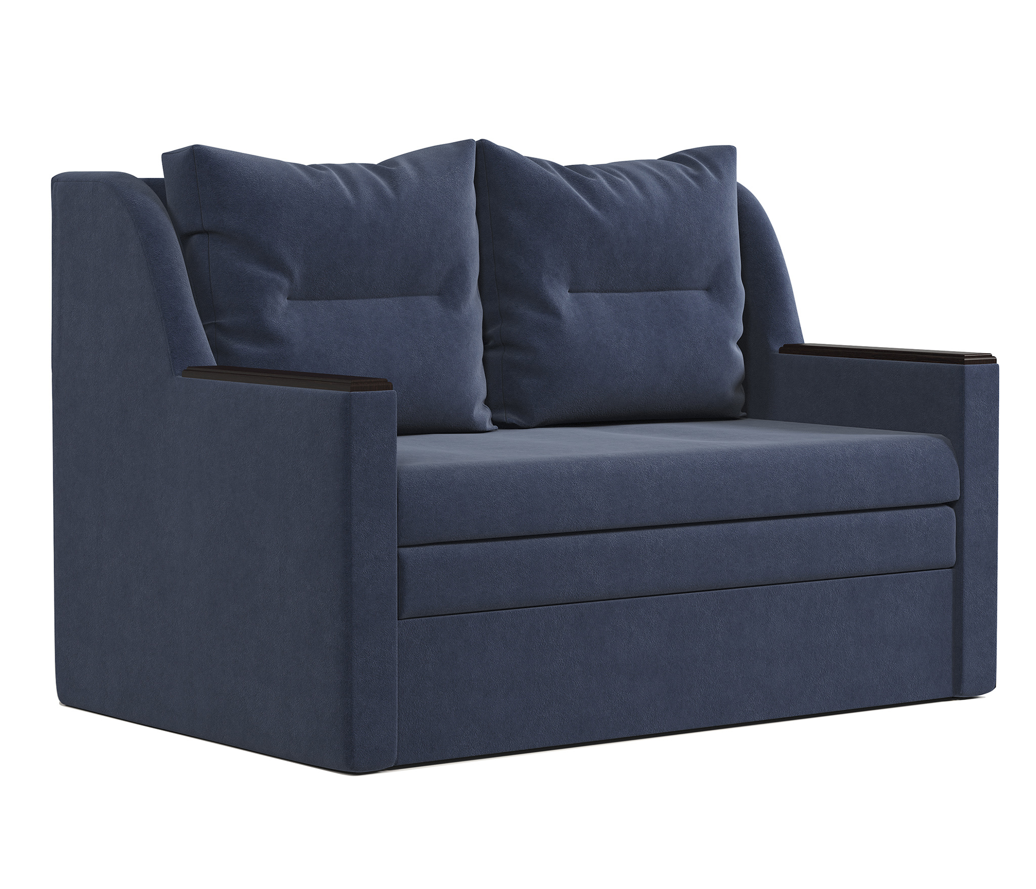 Изображение товара Диван раскладной Гамма Дуэт 142x93x94 см велюр цвет синий