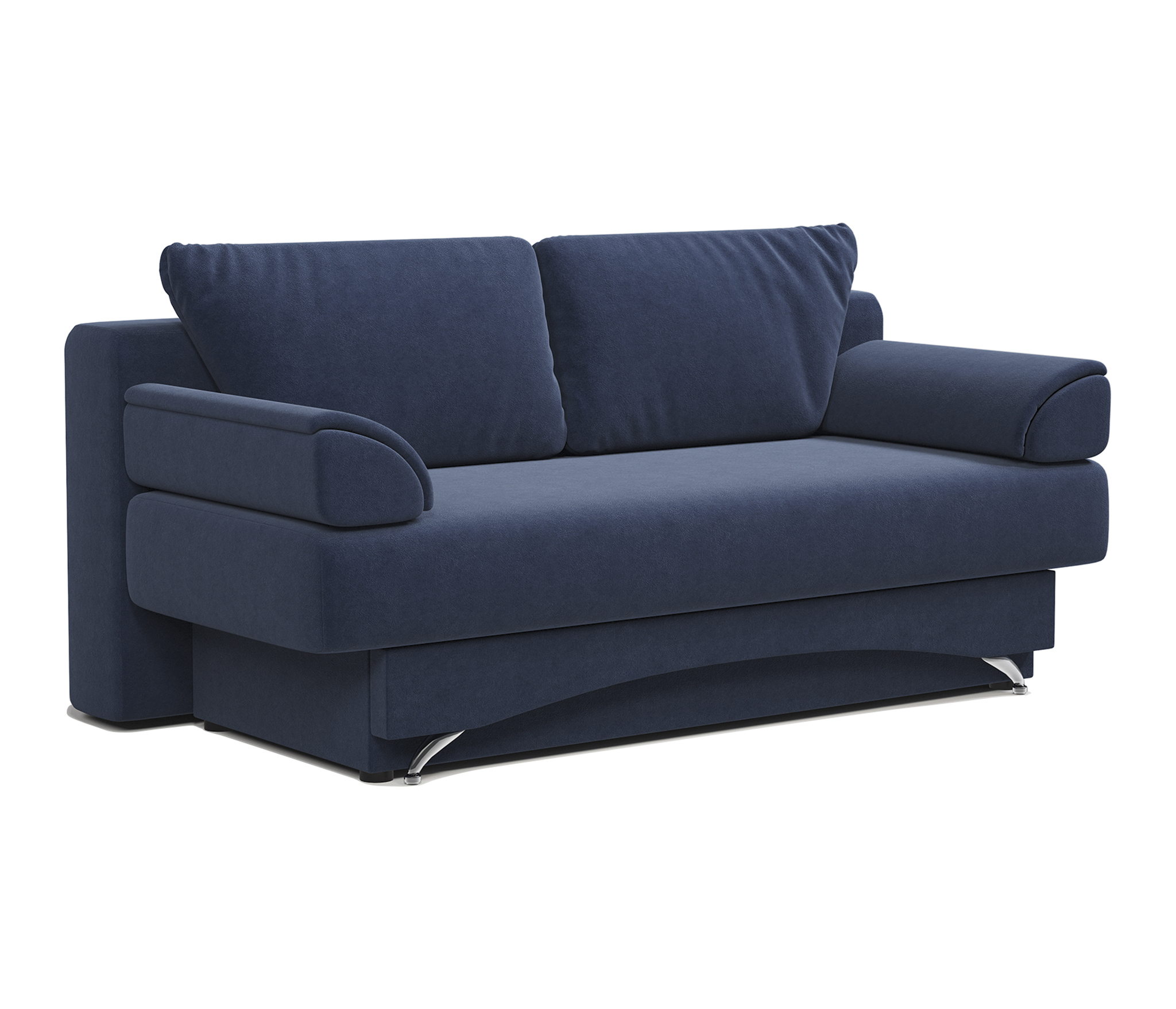 Изображение товара Диван раскладной Гамма Евро 130 с велюром стиль лофт синего цвета